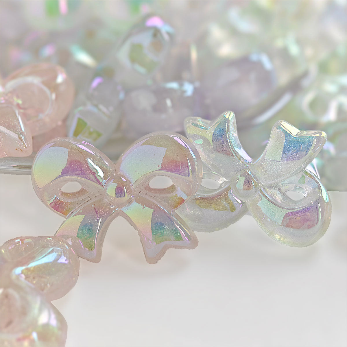 AA0143  20pcs/bag Bowknot Ribbon Beads Simulated Bowknot DIY Braided Bracelet & Necklace Jewelry Making Accessories Valentines