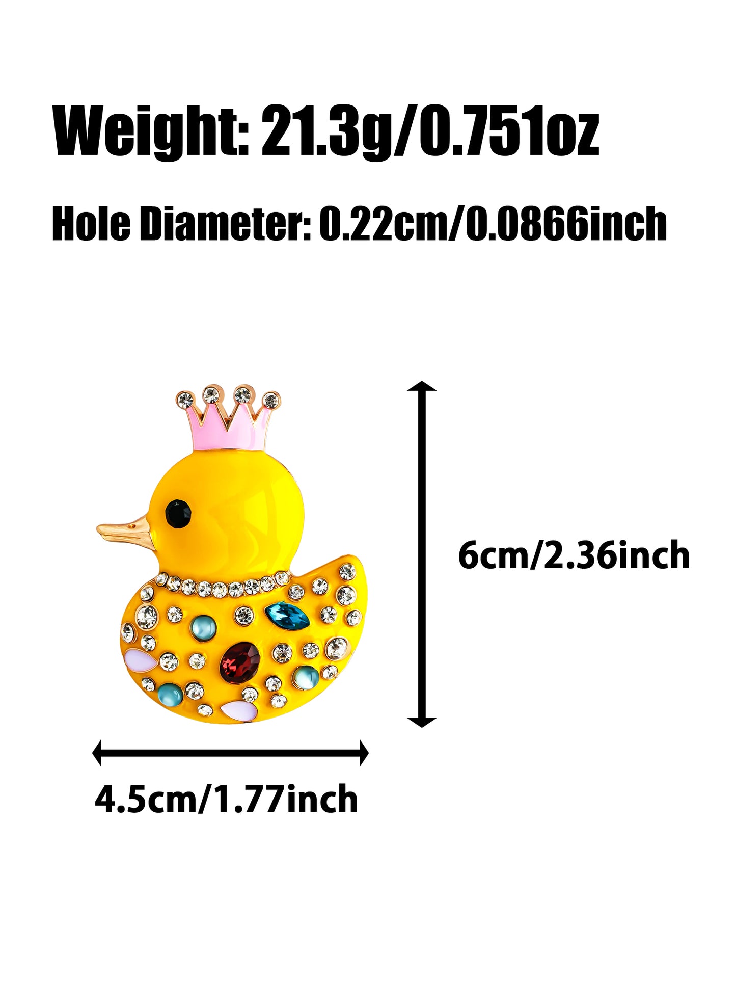 C52120 Metal Crown Cute Duck Suitable For Bead Pens, Mobile Phone Pendants, Key Chains And Bags DIY Jewelry Craft Accessories