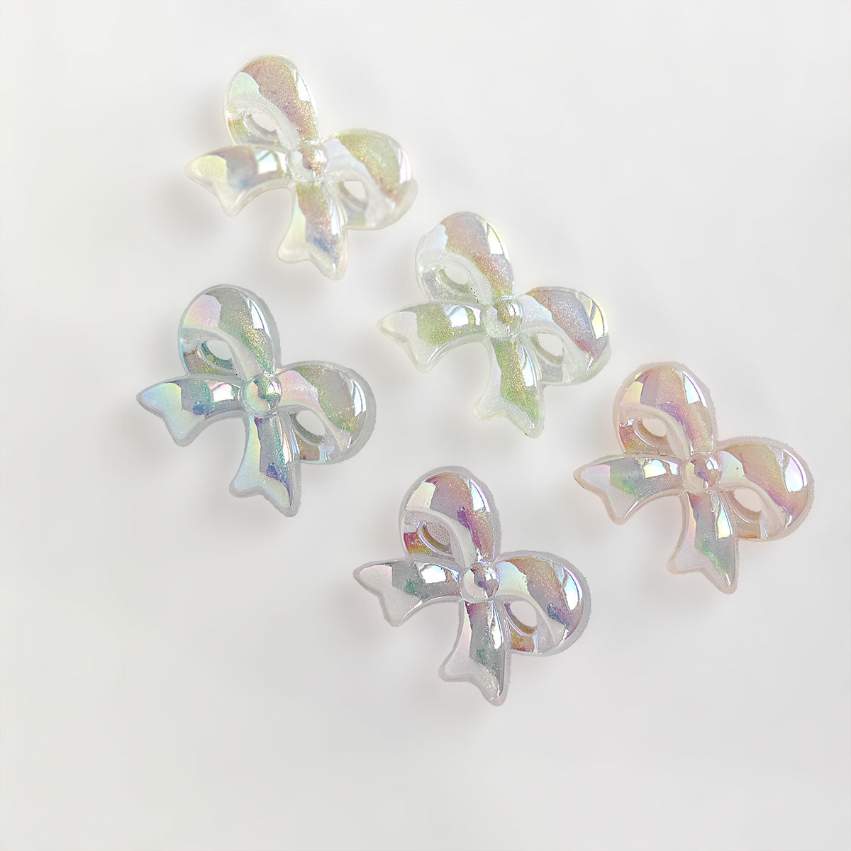 AA0143  20pcs/bag Bowknot Ribbon Beads Simulated Bowknot DIY Braided Bracelet & Necklace Jewelry Making Accessories Valentines