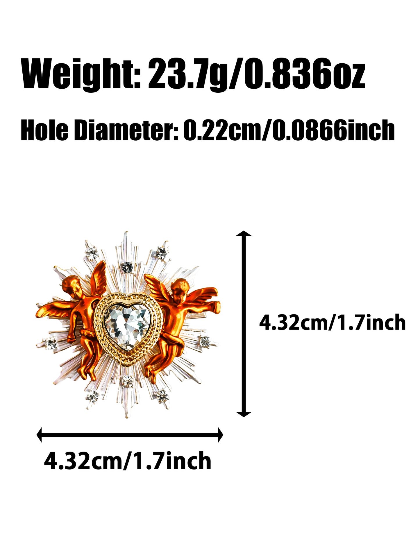 C52116 Metal Valentine's Day Cupid's , Heart Angel, Epic Olympic Mythology Style Suitable For Necklace, Bracelet, Phone Chain, Bag Charms, Key-chain.