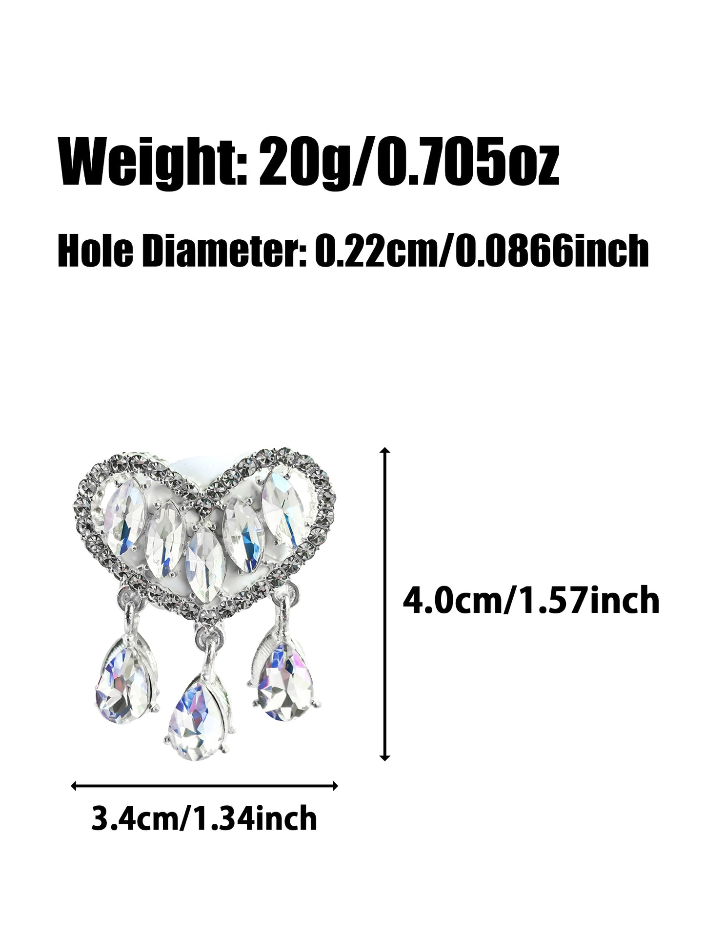 C52091 Heart Pendant, Double-Sided Heart Design, Valentine's Day Jewelry, Crystal Pendant, Suitable For Necklace, Bracelet, Phone Chain, Bag Charms,&nbsp;Key-chain