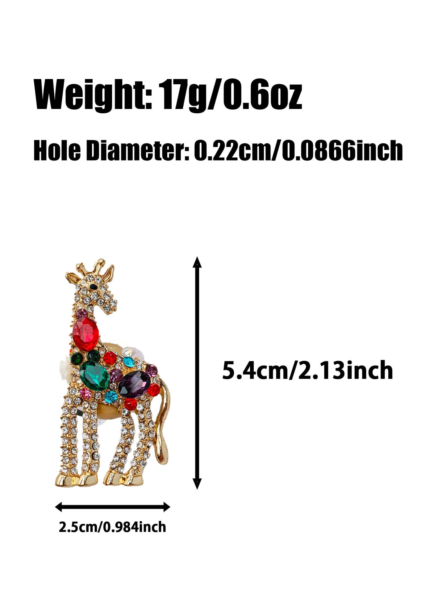 C52082 Metal Stilted Giraffe,  Suitable For DY Bracelet, Necklace, Keychain, Phone Charm, Diy Pens, Colored bead