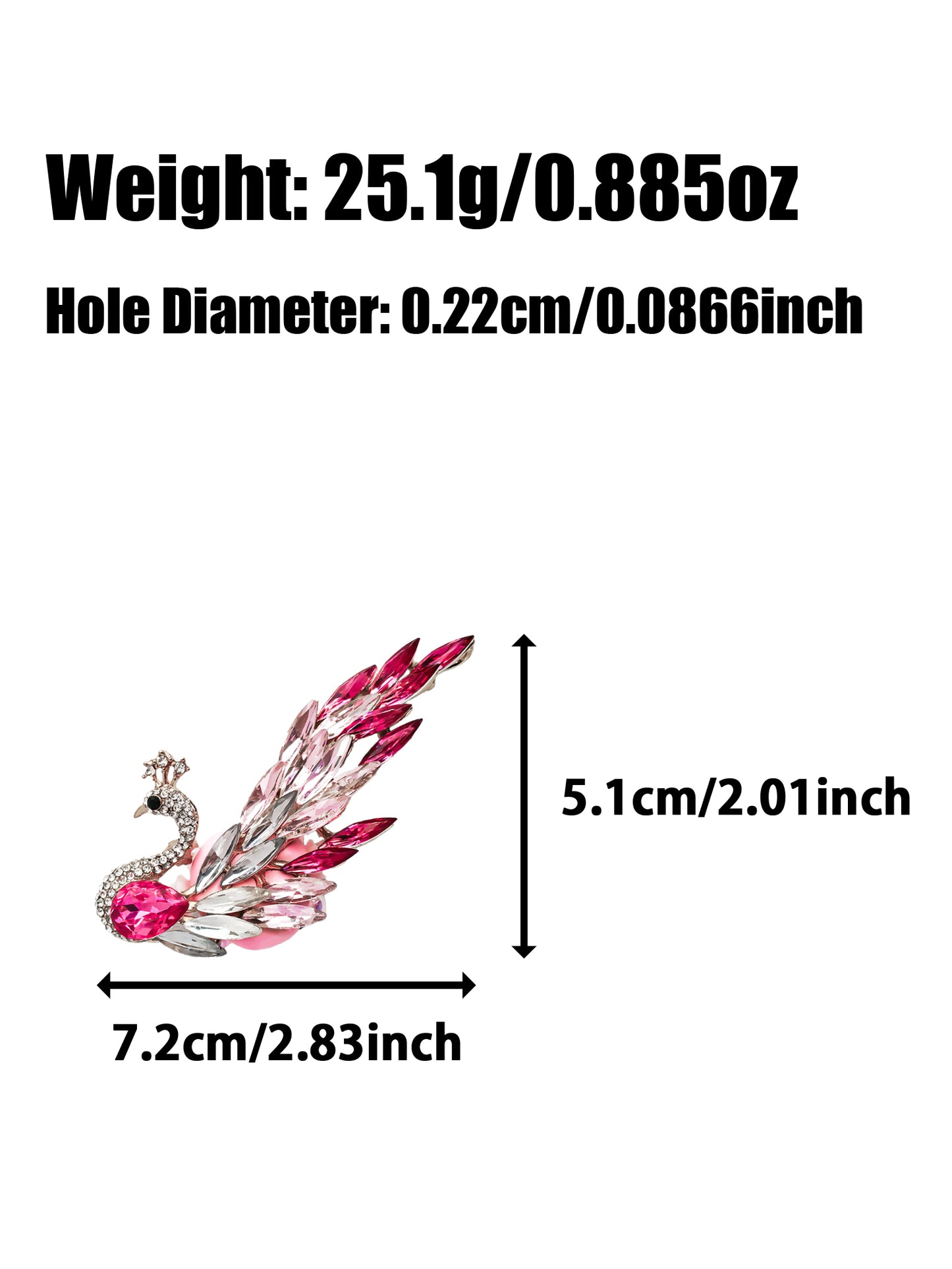 C52089 Metal Diamond-Studded Swan Suitable For Bead Pens, Mobile Phone Pendants, Key Chains And Bags DIY Jewelry Craft Accessories