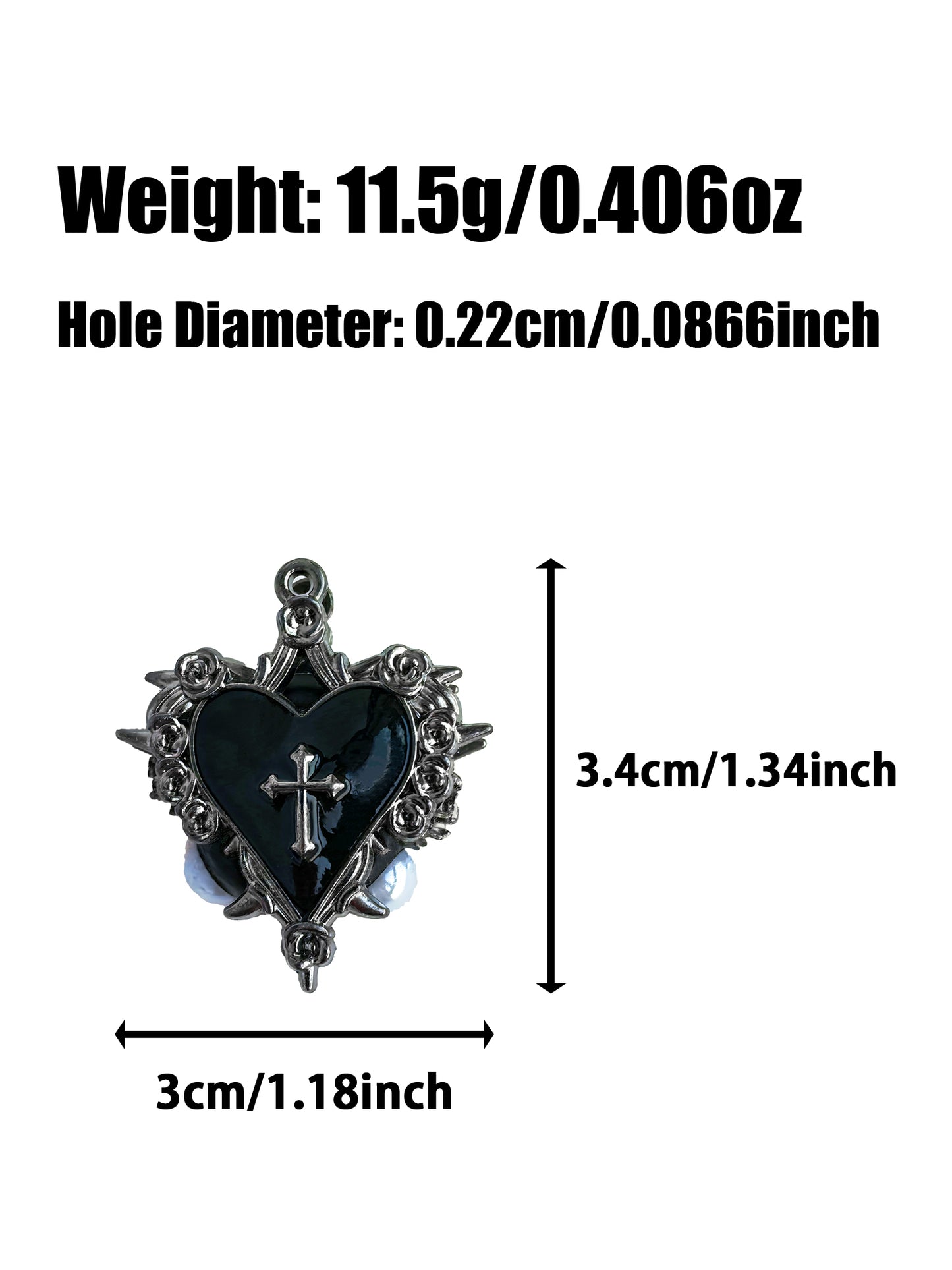 C52094 Metal Heart-Shaped Frame Cross Suitable For Bead Pens, Mobile Phone Pendants, Key Chains And Bags DIY Jewelry Craft Accessories