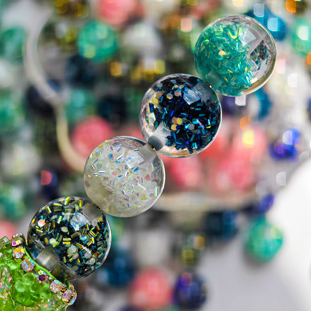 AA0141 20pcs 16mm colorful mixed Iridescent Shiny Round Beads - Synthetic Beads With Rainbow Sparkle, Suitable For Jewelry Making, Bracelets, Necklaces - Mother's Day DIY Craft Materials, Jewelry Making Beads