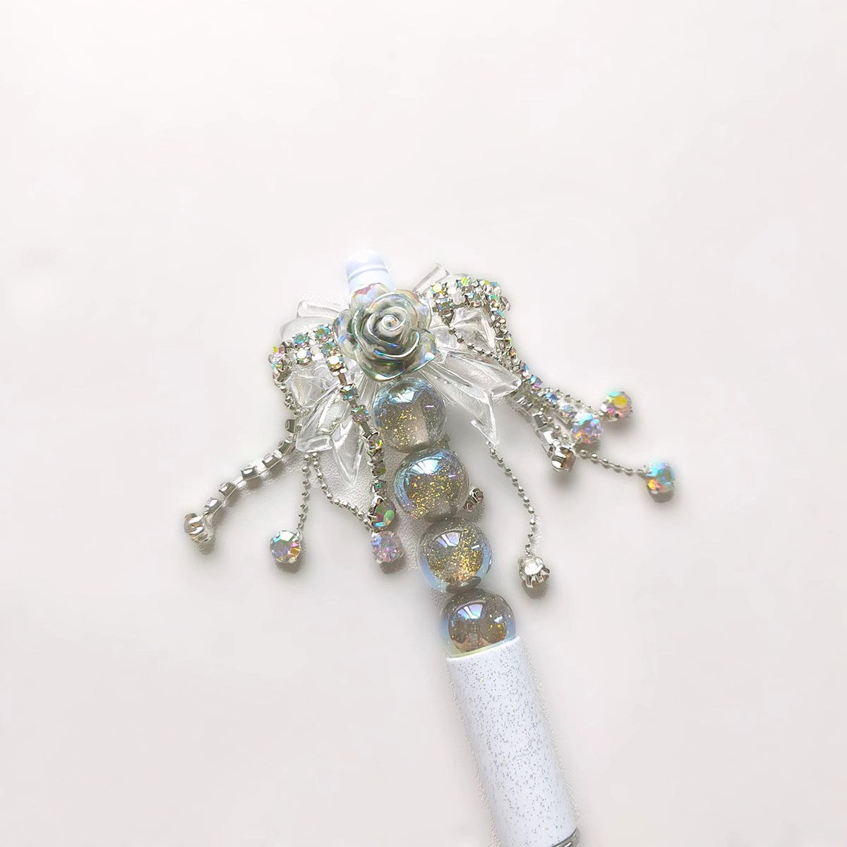 C52127 Handmade Heavy-Duty Bowknot Tassel Beaded Embellishments - Versatile DIY Accessories for Phone Chains, Bag Charms & Pen Decor