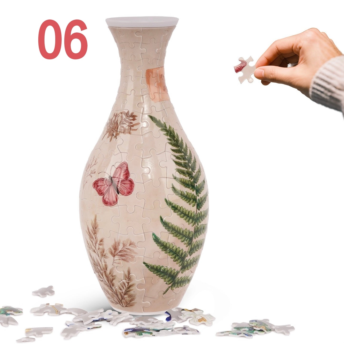 3D Puzzles Vase for Adults, Crafts for Adults, 160 Pieces Plastic DIY Unique Flower Vase , House Warming Gift Birthday Gifts for Flower Arrangements and Home Decor