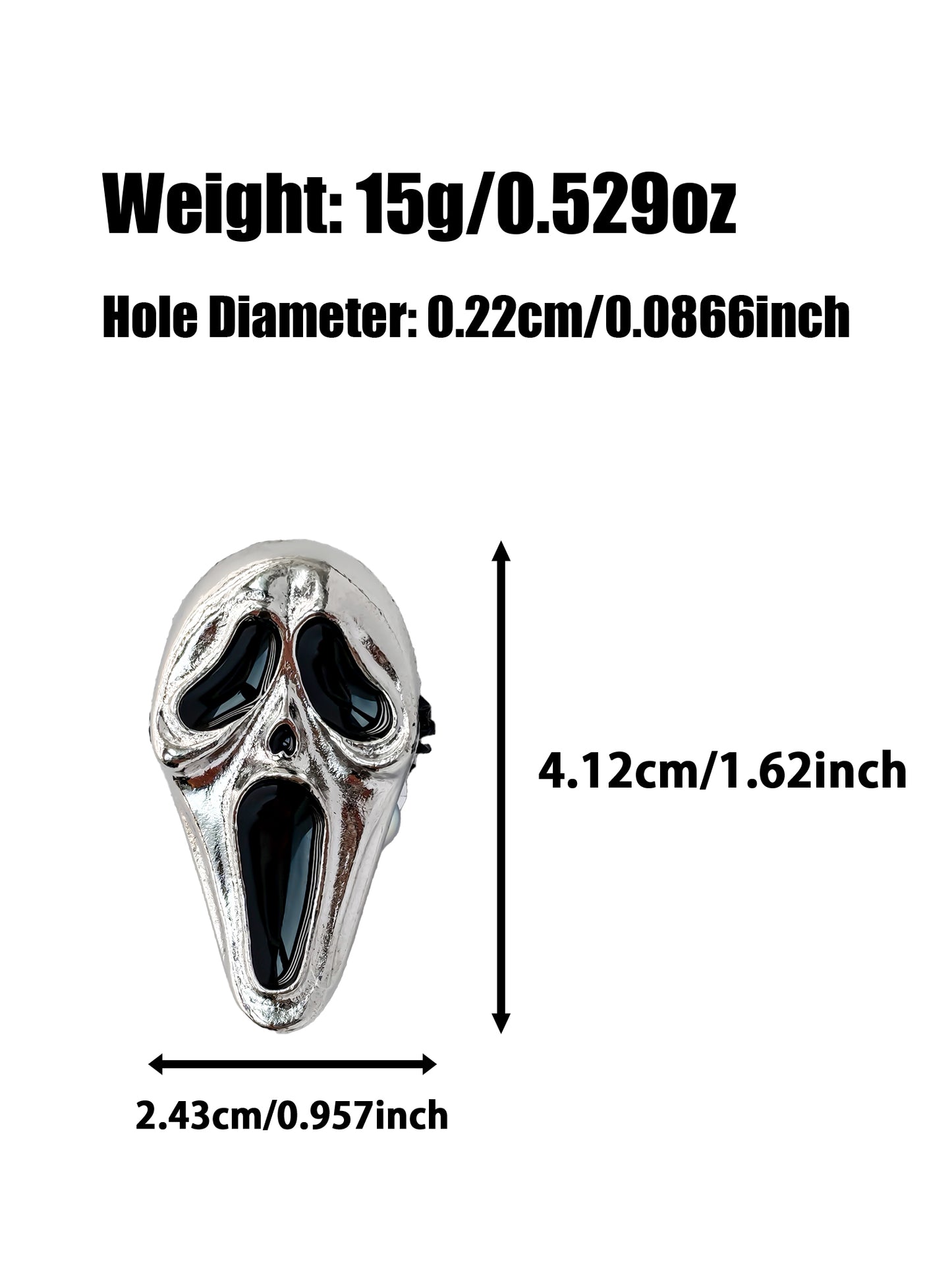 C52078 Halloween Screaming Ghost, Used For Halloween Decoration And Suitable For Necklace, Bracelet, Phone Chain, Bag Charms,Keychain