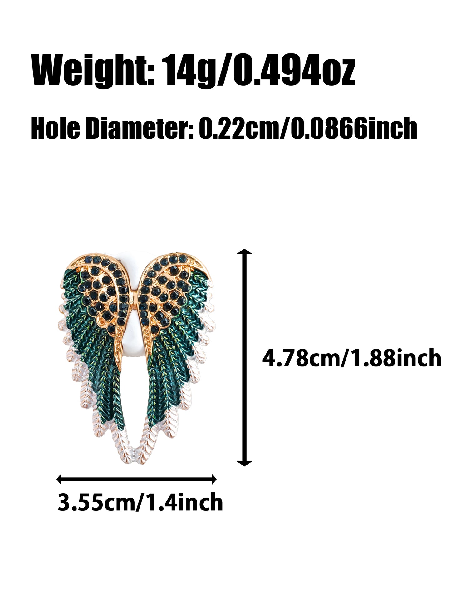 C52085 Diamond-Encrusted Angel Wings Suitable For DIY Bracelet, Necklace, Keychain, Durable Jewelry Making Supplies, DIY Pens, Phonechains&nbsp;