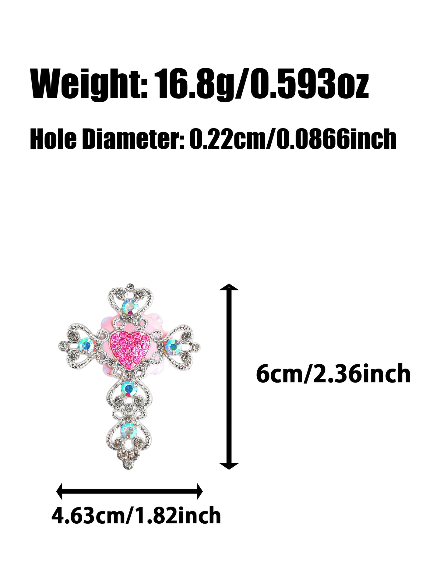 C52121 Metal Valentine's Day Engraved Cross, Exquisitely Openworked Trendy Design Suitable For Necklace, Bracelet, Phone Chain, Bag Charms, Key-chain