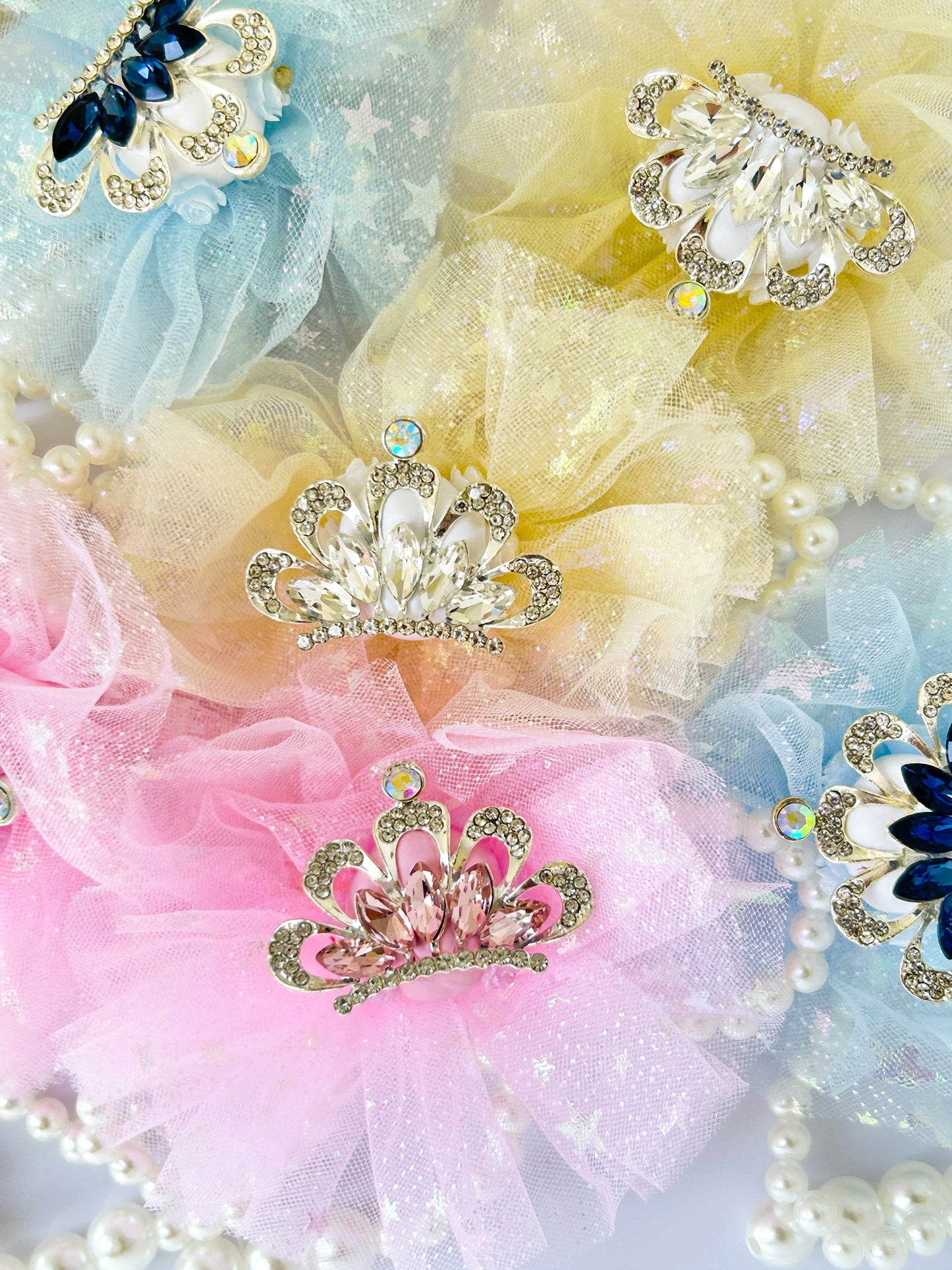 C52025 Metal crown Pearl lace flower DIY Jewelry Making Craft Accessories, Fashion Decorative Beads For Pen, Keychain, Backpack Charm & Women's Creative Gifts