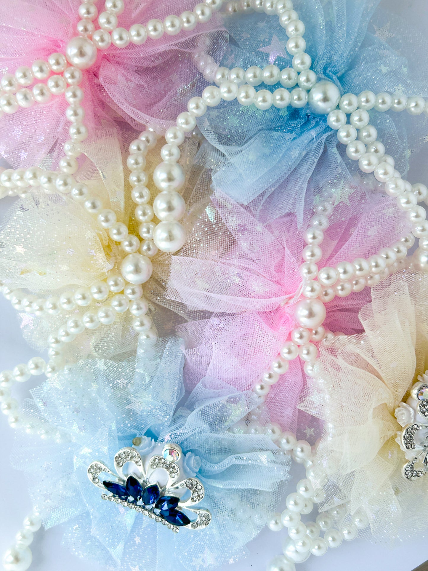 C52025 Metal crown Pearl lace flower DIY Jewelry Making Craft Accessories, Fashion Decorative Beads For Pen, Keychain, Backpack Charm & Women's Creative Gifts
