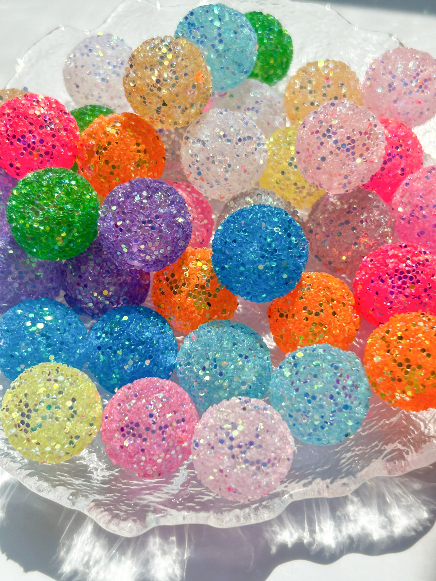 C52030 Wholesales Price Cheap Summer DIY 20mm  Gumball Sequin Rhinestone Resin Ball Sugar Beads For Beadable Pen Chunky Bubblegum Necklace Bracelet Jewelry