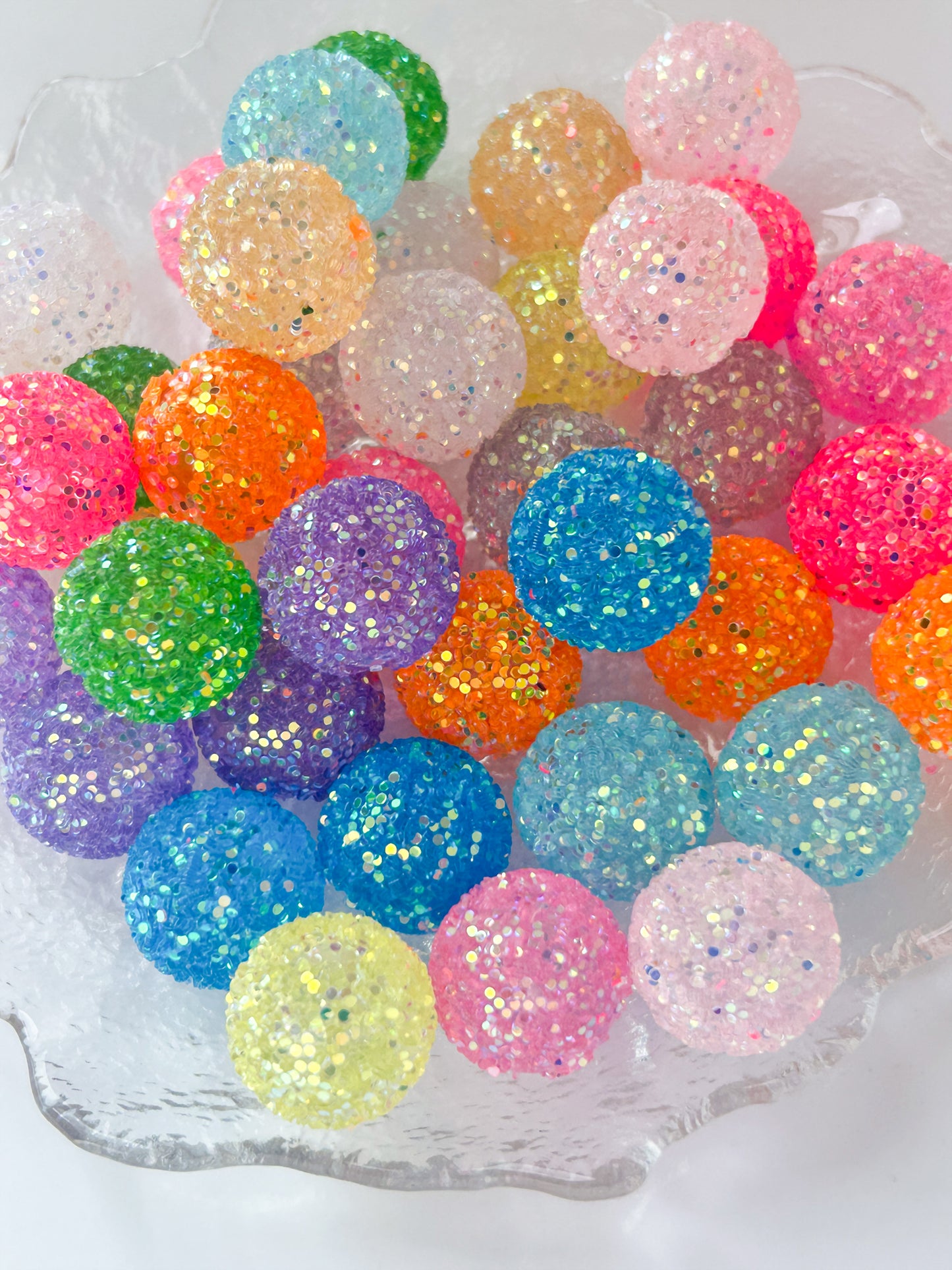 C52030 Wholesales Price Cheap Summer DIY 20mm  Gumball Sequin Rhinestone Resin Ball Sugar Beads For Beadable Pen Chunky Bubblegum Necklace Bracelet Jewelry