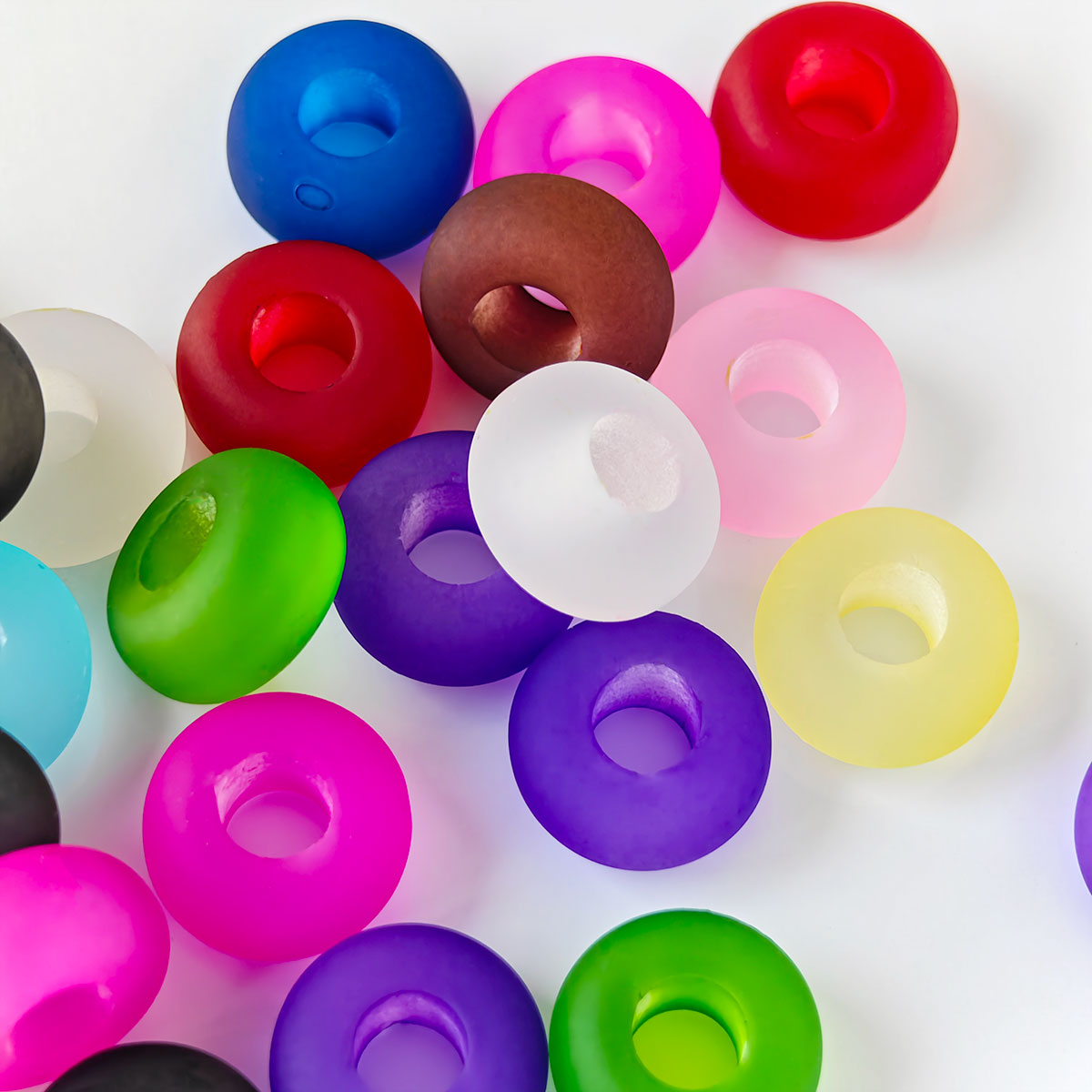 AA028   20 Pcs / bag Big Hole Beads - Assorted Cracked Acrylic Spacer Beads, Suitable For DIY Bracelet, Necklace, Keychain, Durable Jewelry Making Supplies, DIY Pens, Phonechains