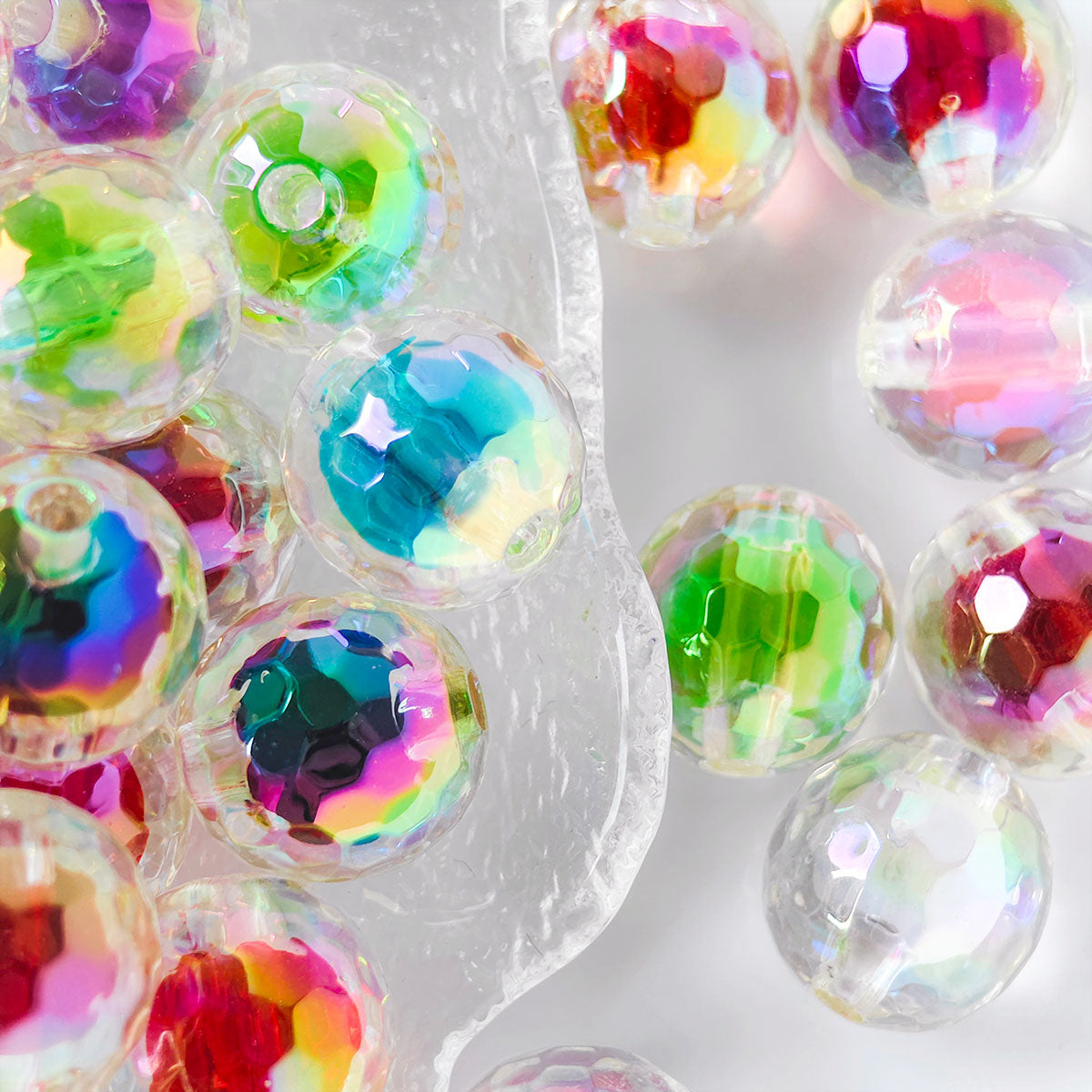AA046 30pc/bag 16mm Mixed Round Shape Acrylic Beads, Suitable For DIY Bracelet, Necklace, Keychain, Phone Charm,Diy Pens,Colored bead