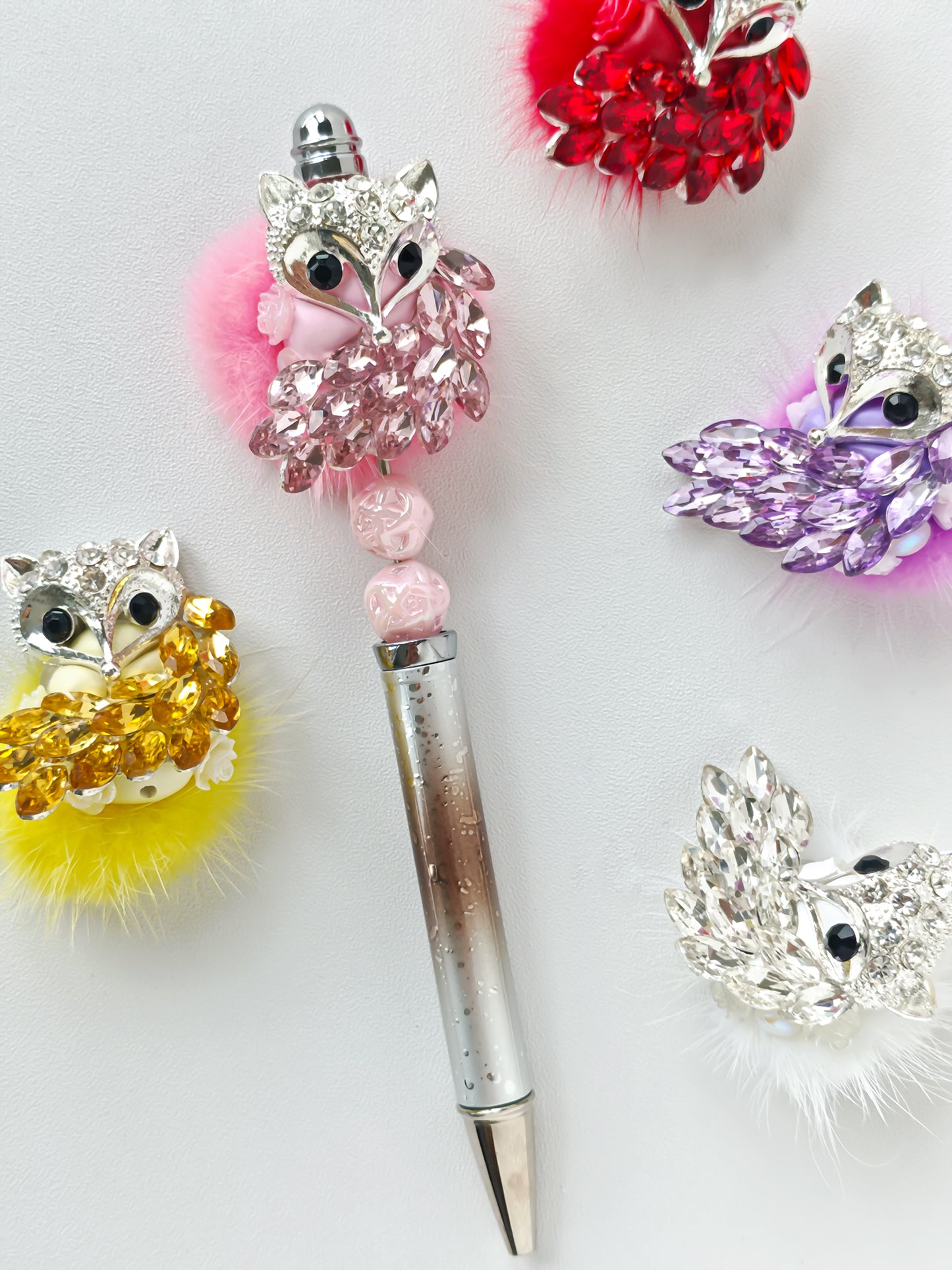 C52052 Fancy Diamond Fox Suitable For Bead Pens, Mobile Phone Pendants, Key Chains And Bags DIY Jewelry Craft Accessories