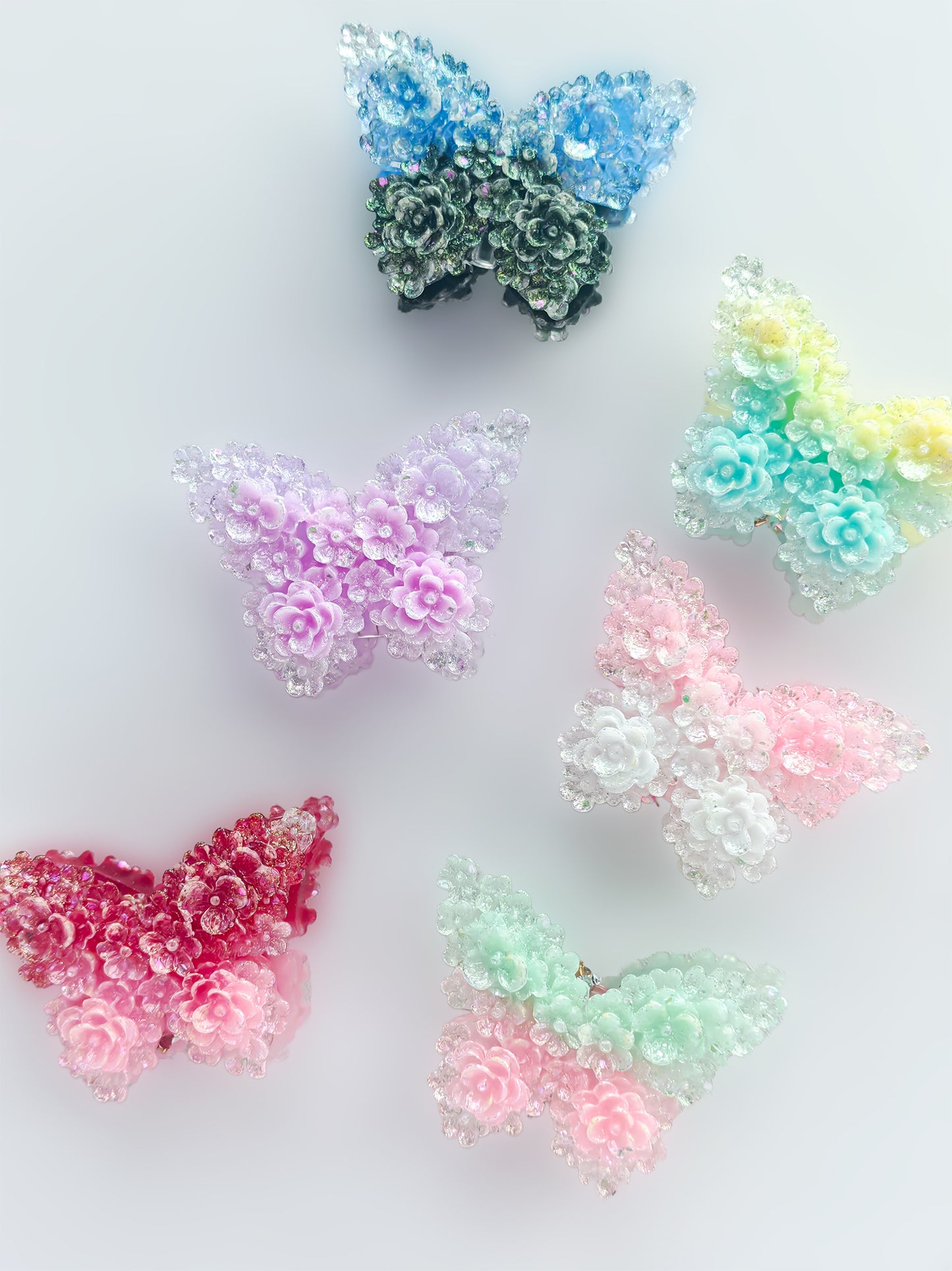 C52054 fancy beads,resin gradient color butterfly Suitable For Bead Pens, Mobile Phone Pendants, Key Chains And Bags DIY Jewelry Craft Accessories