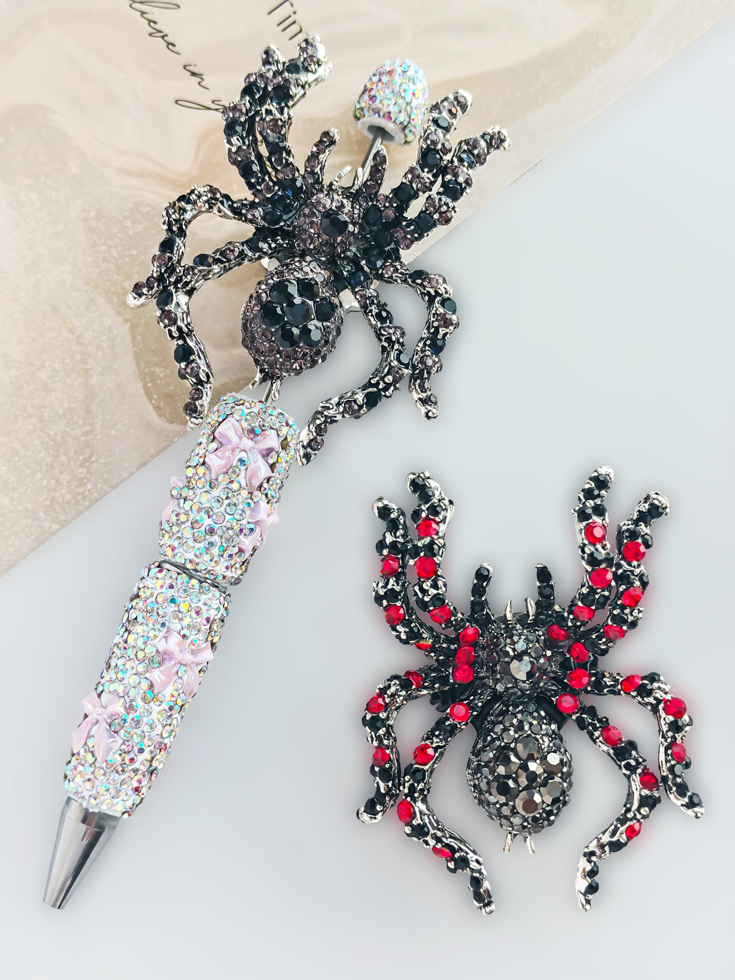 C52056 Exquisite Large-Sized Metal Spider Bead Fancy Bead  Bling Bracelet Necklace  Crafts Jewelry Making Supplies