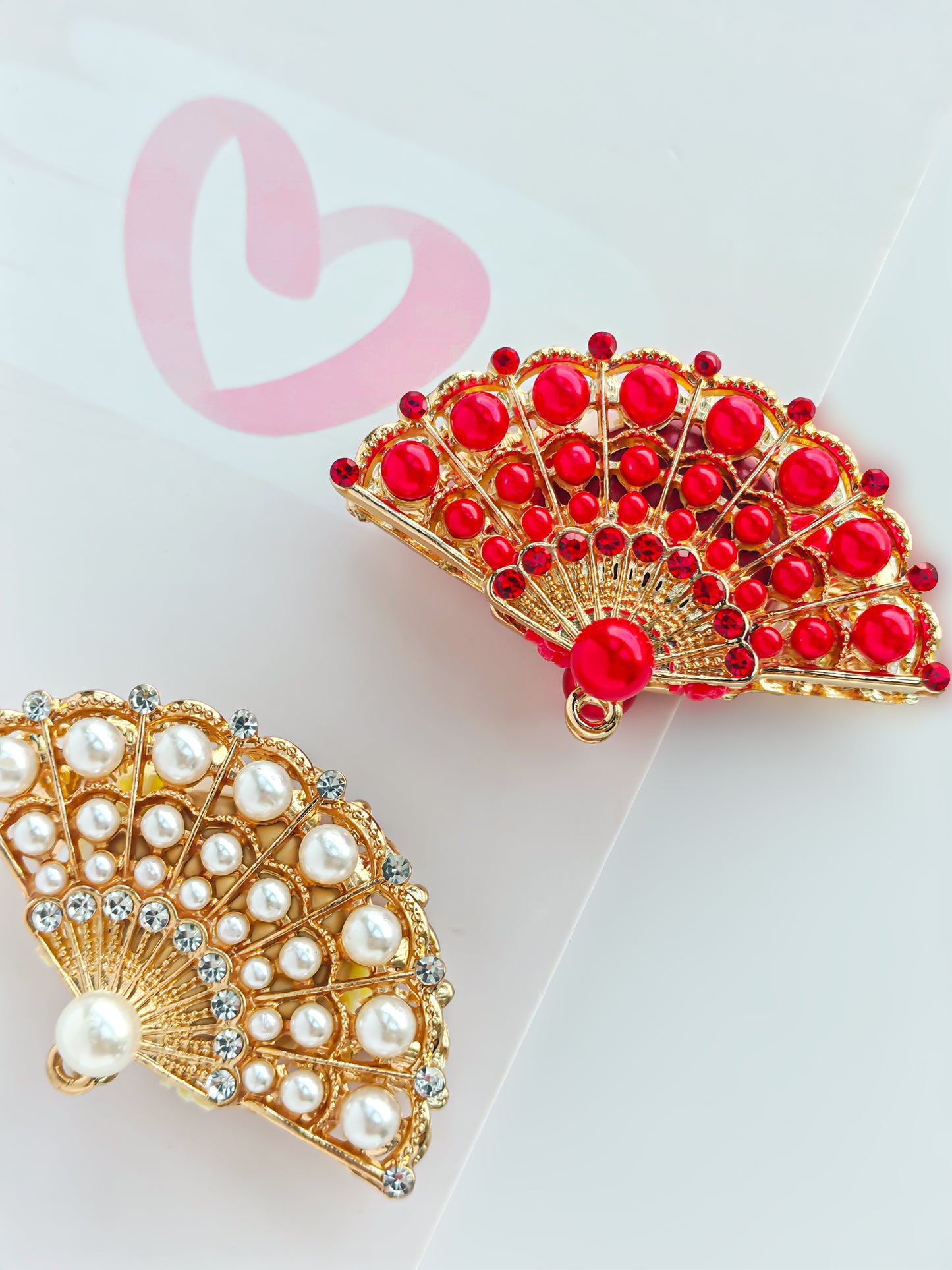 C52057 Fancy Bead Metal Diamond-Inlaid Fan Personalized Rhinestone Insect Spider Bead, Creative Retro Fashion Accessory Diy Pens Phone Chains