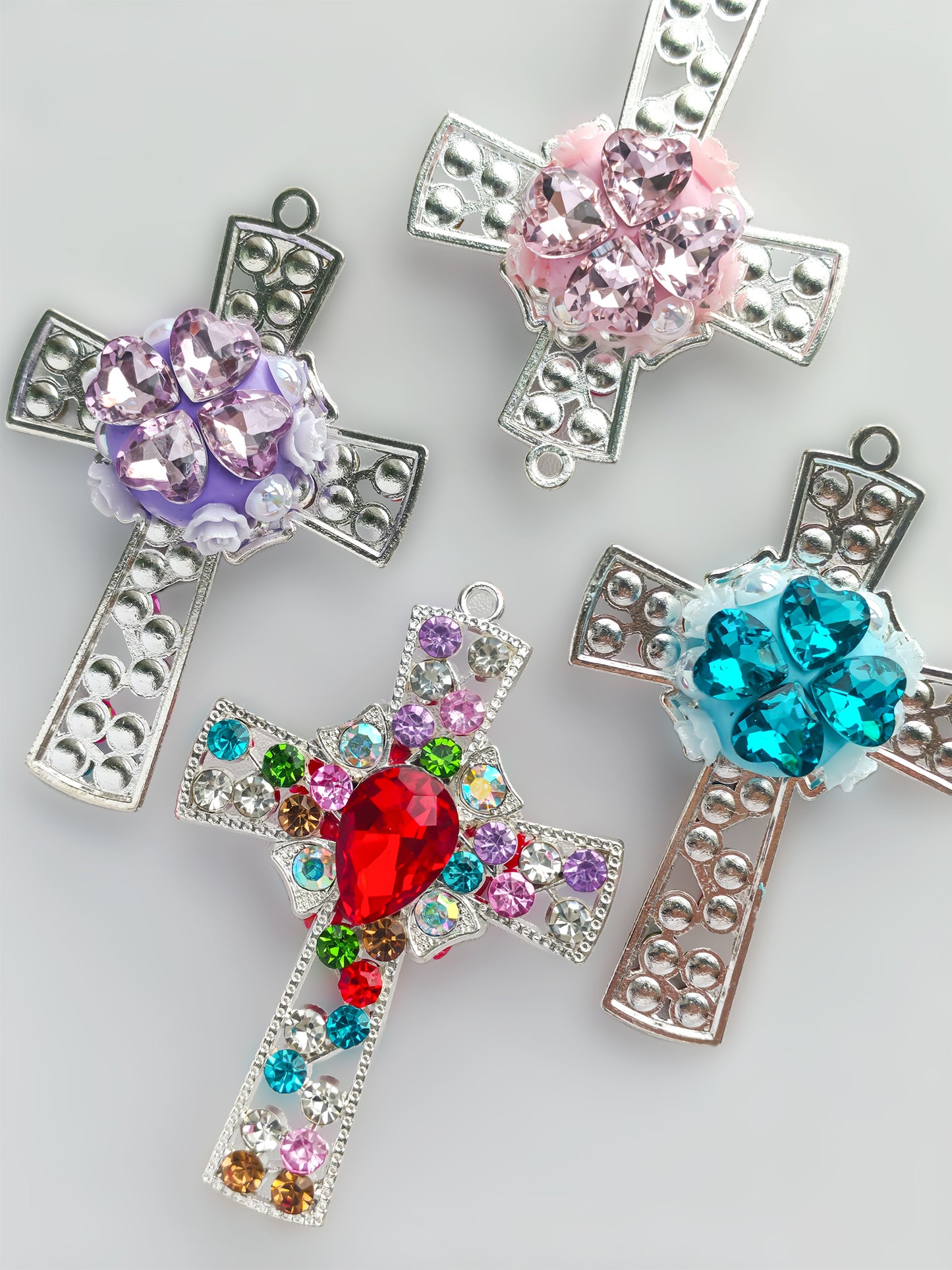 C52058 Diamond-Set Cross Fancy Bead Colored diamonds Diy Beads For Girls/Women To Makinng Beaded Bracelet Necklace Keychain Jewelry Phone ChainAccessories