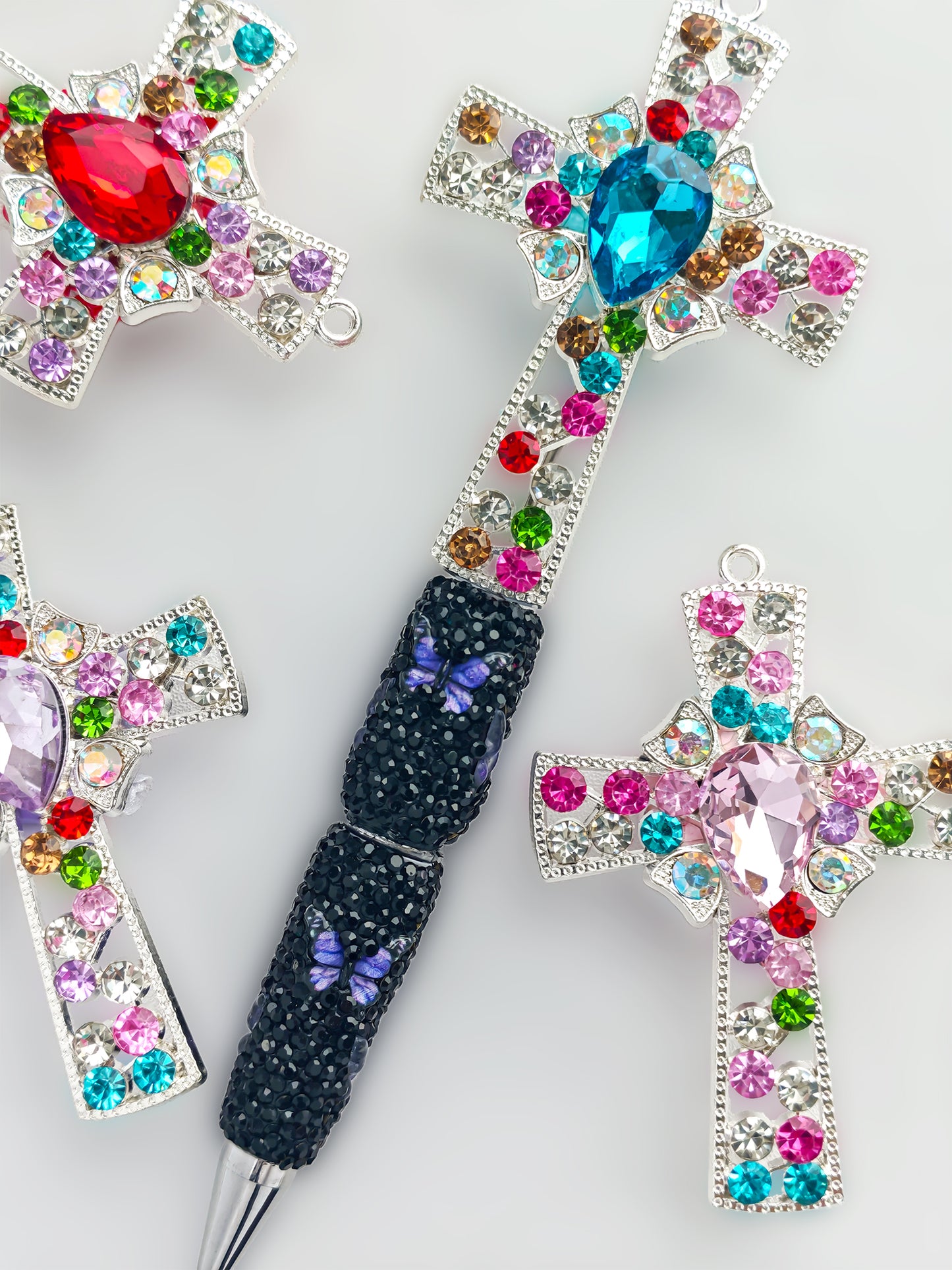 C52058 Diamond-Set Cross Fancy Bead Colored diamonds Diy Beads For Girls/Women To Makinng Beaded Bracelet Necklace Keychain Jewelry Phone ChainAccessories
