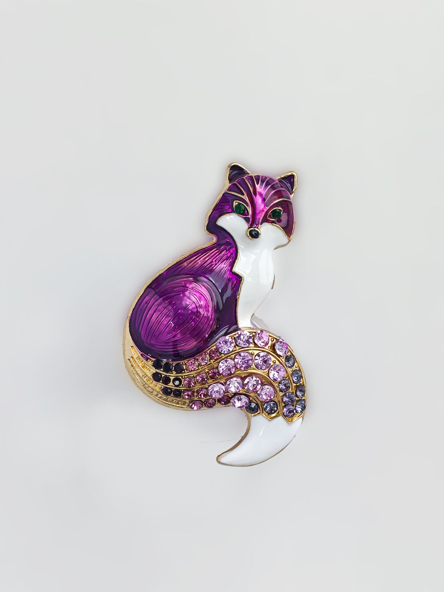 C52062 Metal Diamond Set Fox Headpiece Metal Animal  Beads  Loose Beads Antique European Charm For Bracelet Necklace Jewelry Making