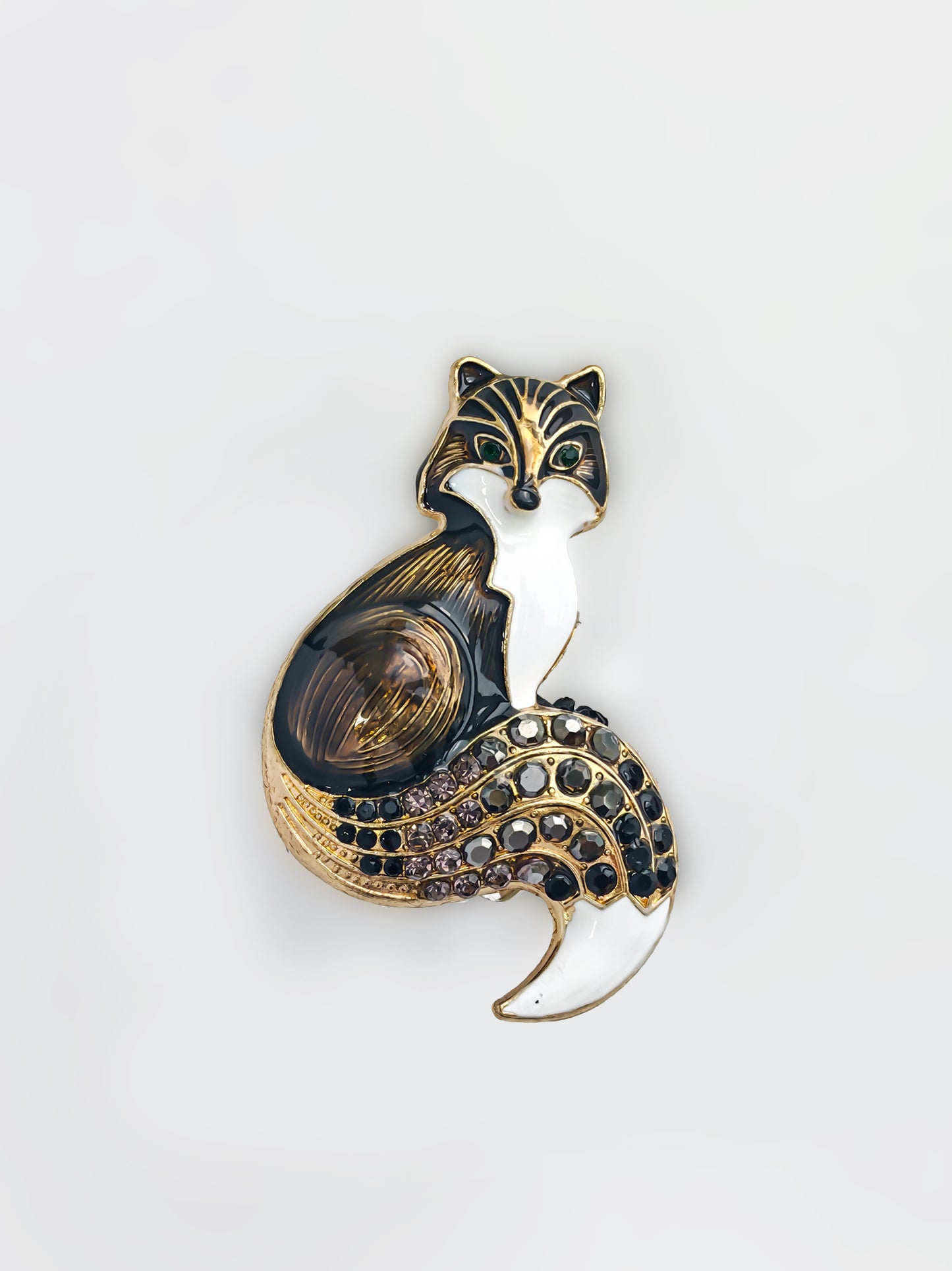 C52062 Metal Diamond Set Fox Headpiece Metal Animal  Beads  Loose Beads Antique European Charm For Bracelet Necklace Jewelry Making