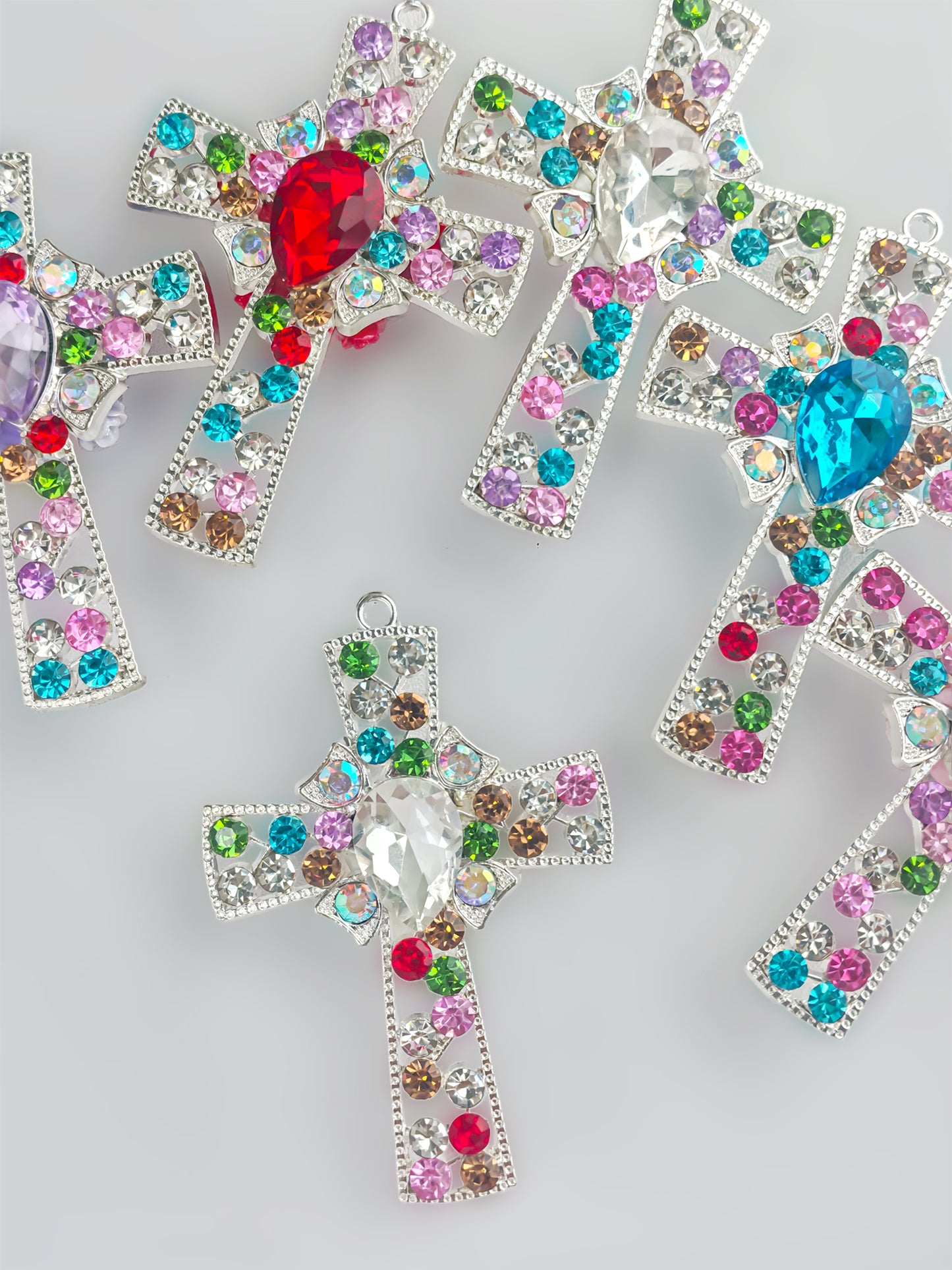 C52058 Diamond-Set Cross Fancy Bead Colored diamonds Diy Beads For Girls/Women To Makinng Beaded Bracelet Necklace Keychain Jewelry Phone ChainAccessories