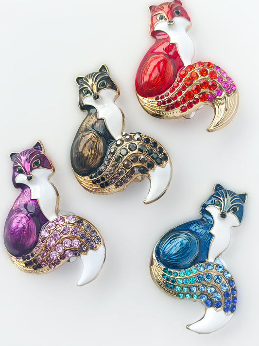 C52062 Metal Diamond Set Fox Headpiece Metal Animal  Beads  Loose Beads Antique European Charm For Bracelet Necklace Jewelry Making