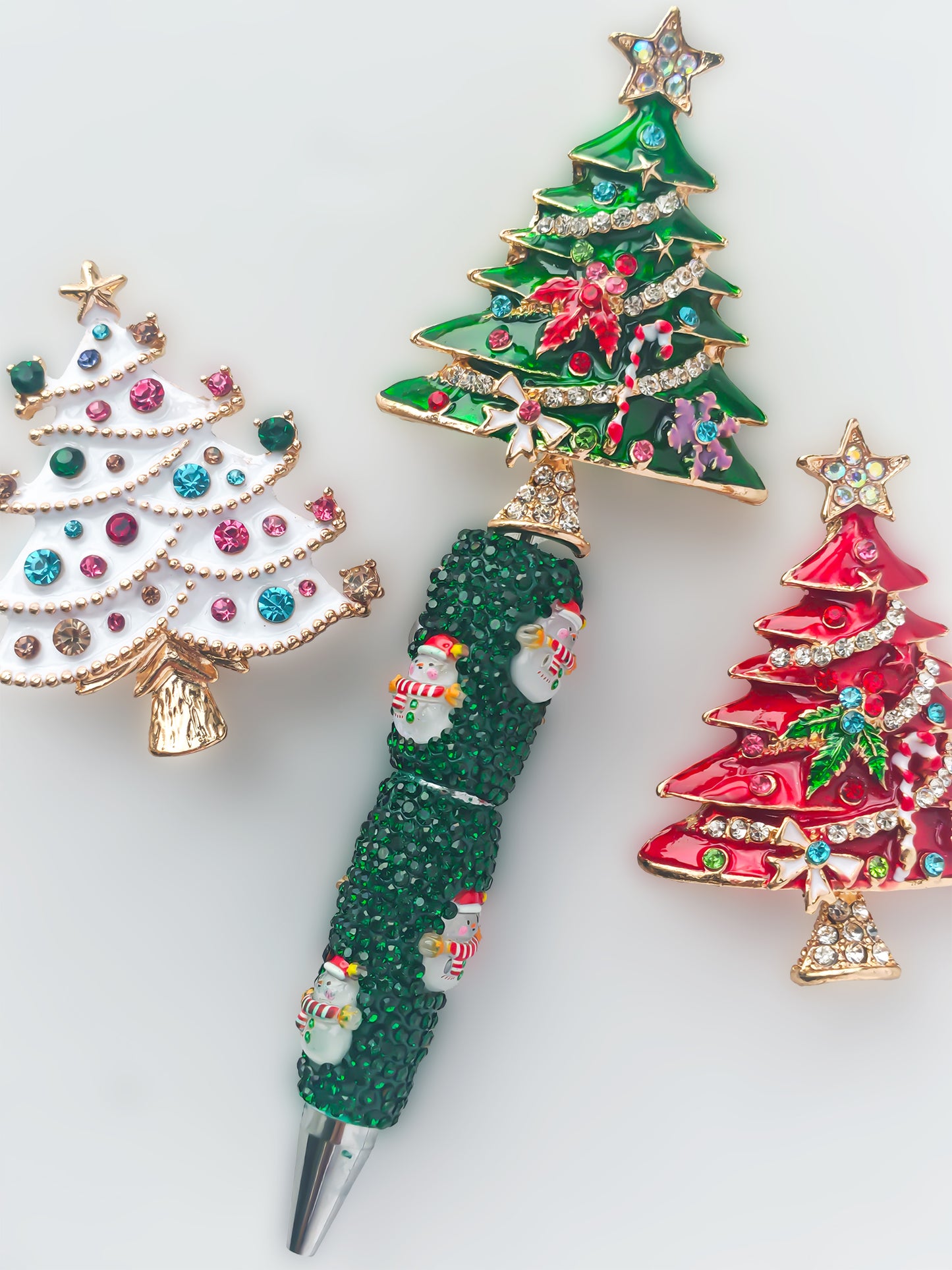 C52063 Metal Creative Christmas Tree Decorations  Beadable For Pens Bulk DIY Pens Making Kit Cute Christmas Beads For Crafts Assorted Bead Pens DIY Bead Pen For Office DIY Supplies Gift