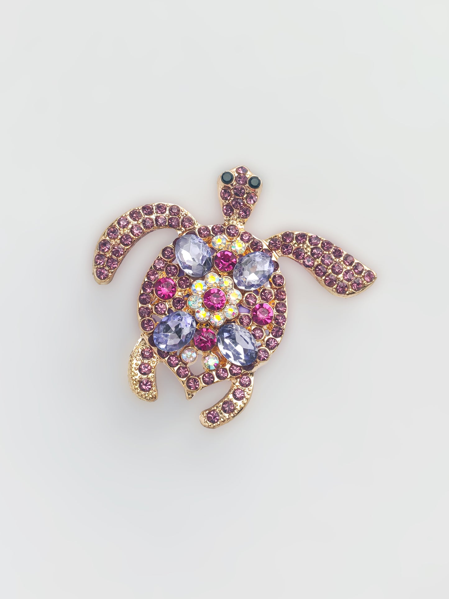 C52066 Metal Creative Diamond-Encrusted Turtle, Zircon Turtle Perforated Jewelry Suitable For Bead Pens, Mobile Phone Pendants, Key Chains And Bags DIY Jewelry Craft Accessories
