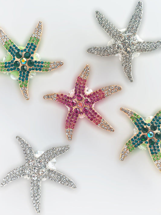 C52068 Metal Creative Set Diamond Starfish, Suitable For Bead Pens, Mobile Phone Pendants, Key Chains And Bags DIY Jewelry Craft Accessories