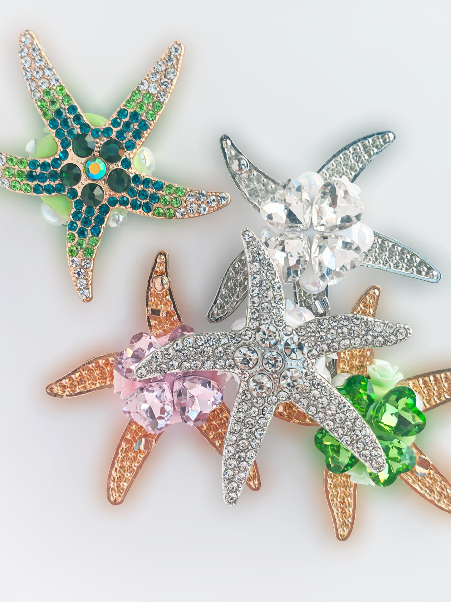 C52068 Metal Creative Set Diamond Starfish, Suitable For Bead Pens, Mobile Phone Pendants, Key Chains And Bags DIY Jewelry Craft Accessories