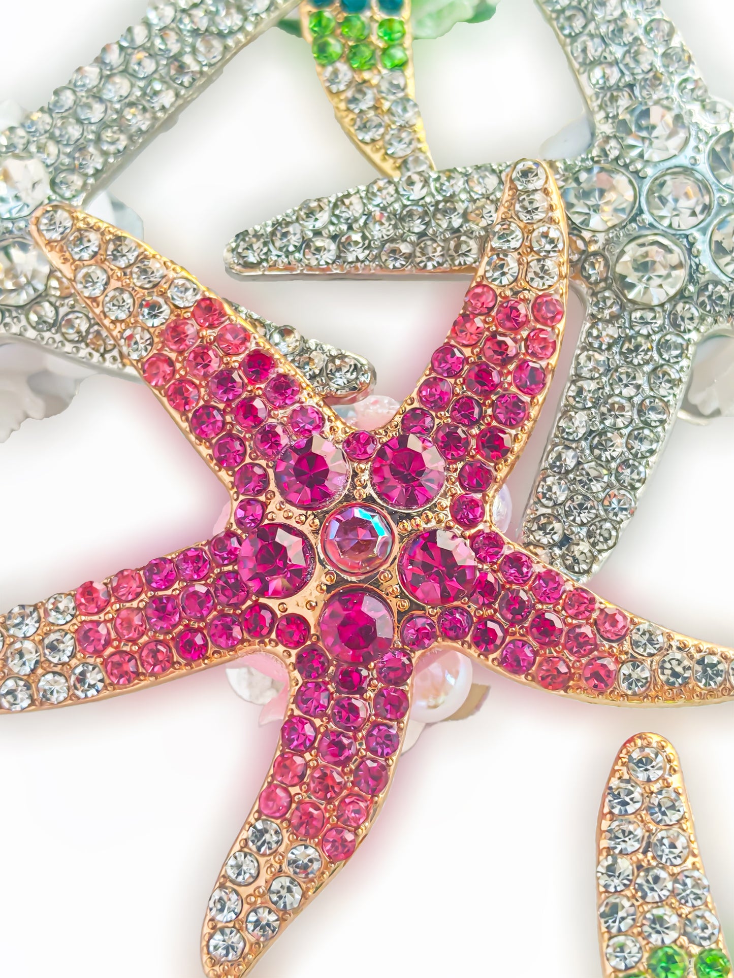 C52068 Metal Creative Set Diamond Starfish, Suitable For Bead Pens, Mobile Phone Pendants, Key Chains And Bags DIY Jewelry Craft Accessories