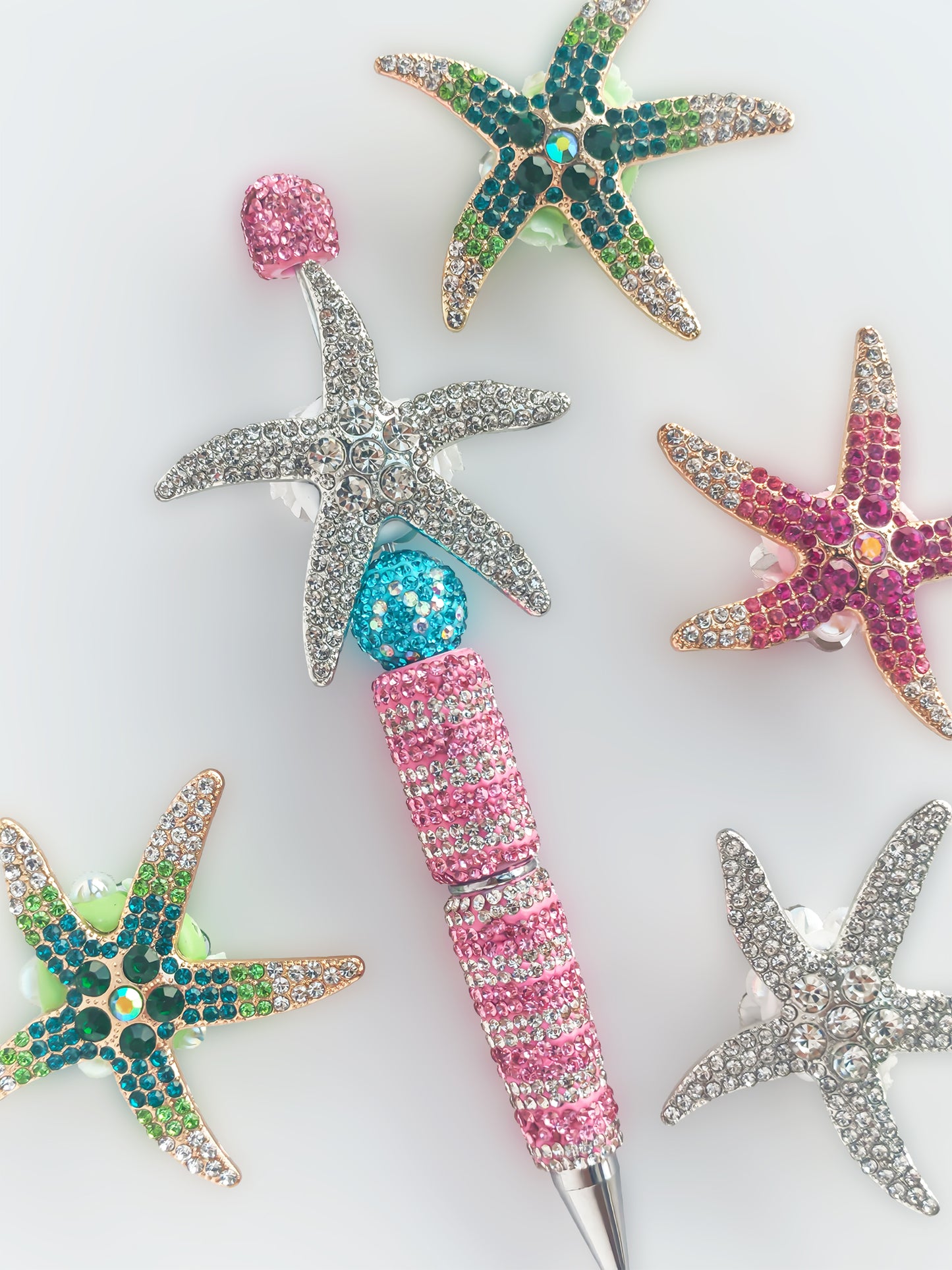 C52068 Metal Creative Set Diamond Starfish, Suitable For Bead Pens, Mobile Phone Pendants, Key Chains And Bags DIY Jewelry Craft Accessories