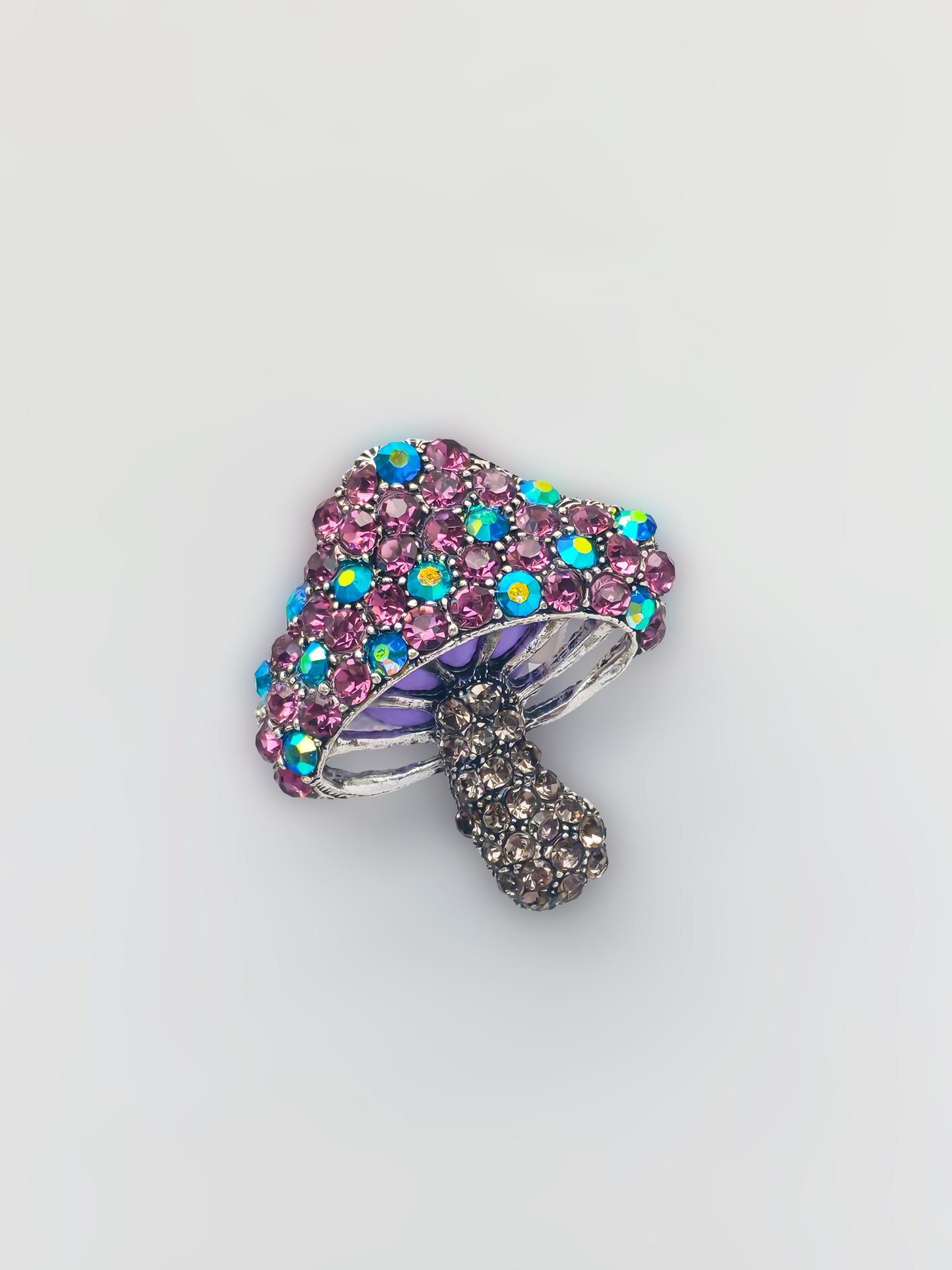 C52071 Metal Purple Diamond Mushroom, unique style Suitable For Bead Pens, Mobile Phone Pendants, Key Chains And Bags DIY Jewelry Craft Accessories