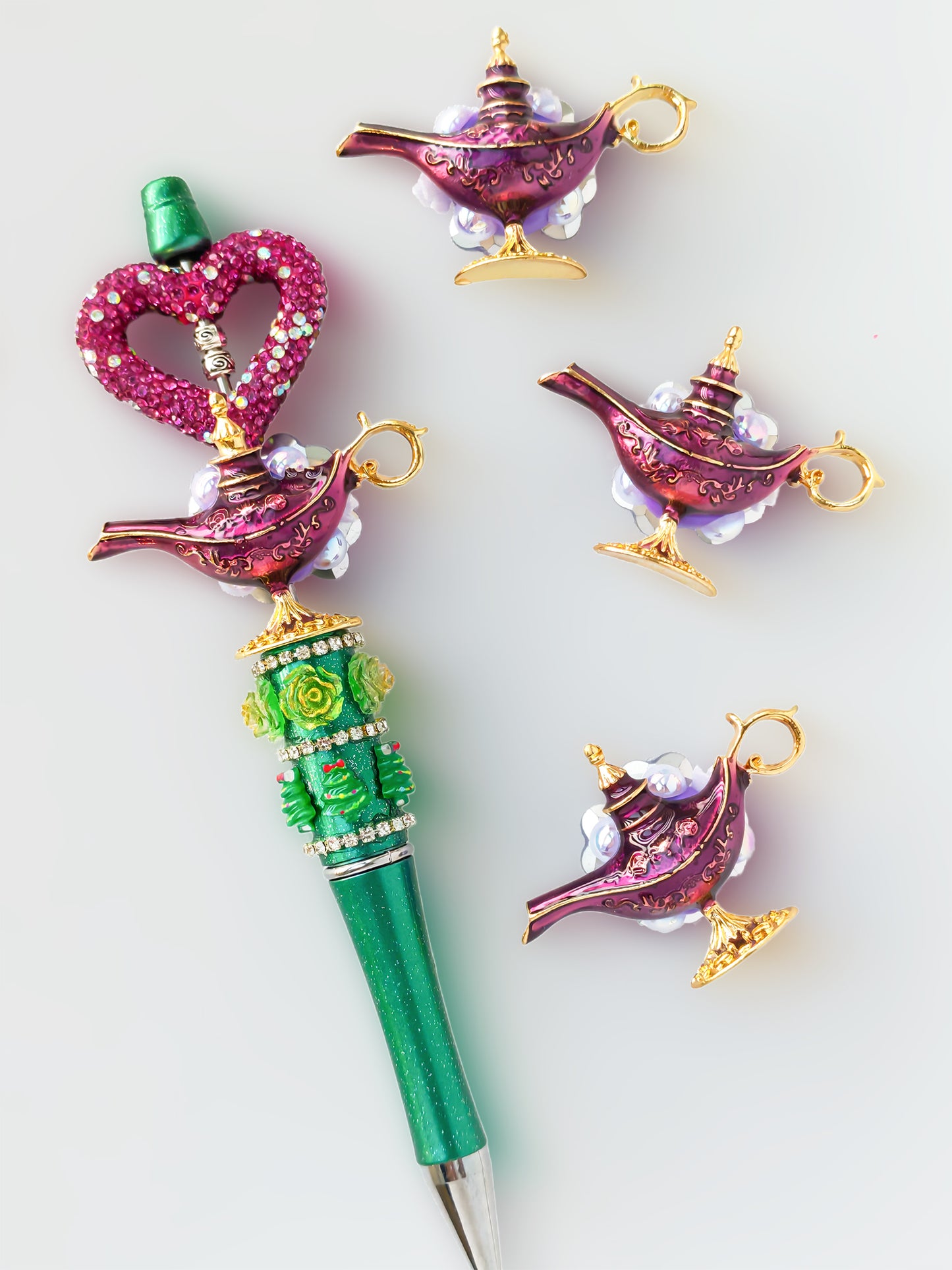 C52077 Metal Aladdin's Magic Lamp Suitable For Bead Pens, Mobile Phone Pendants, Key Chains And Bags DIY Jewelry Craft Accessories
