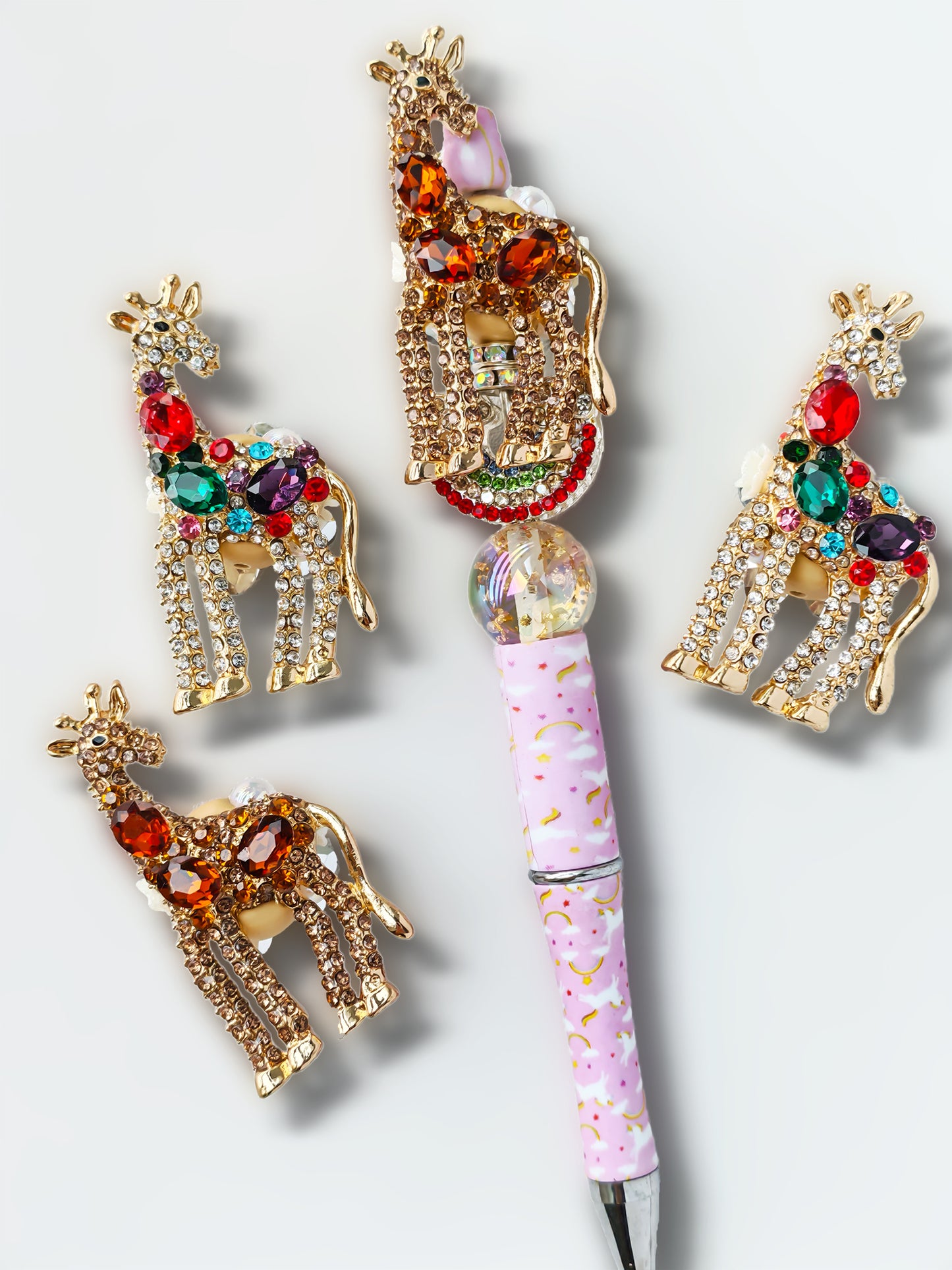C52082 Metal Stilted Giraffe,  Suitable For DY Bracelet, Necklace, Keychain, Phone Charm, Diy Pens, Colored bead