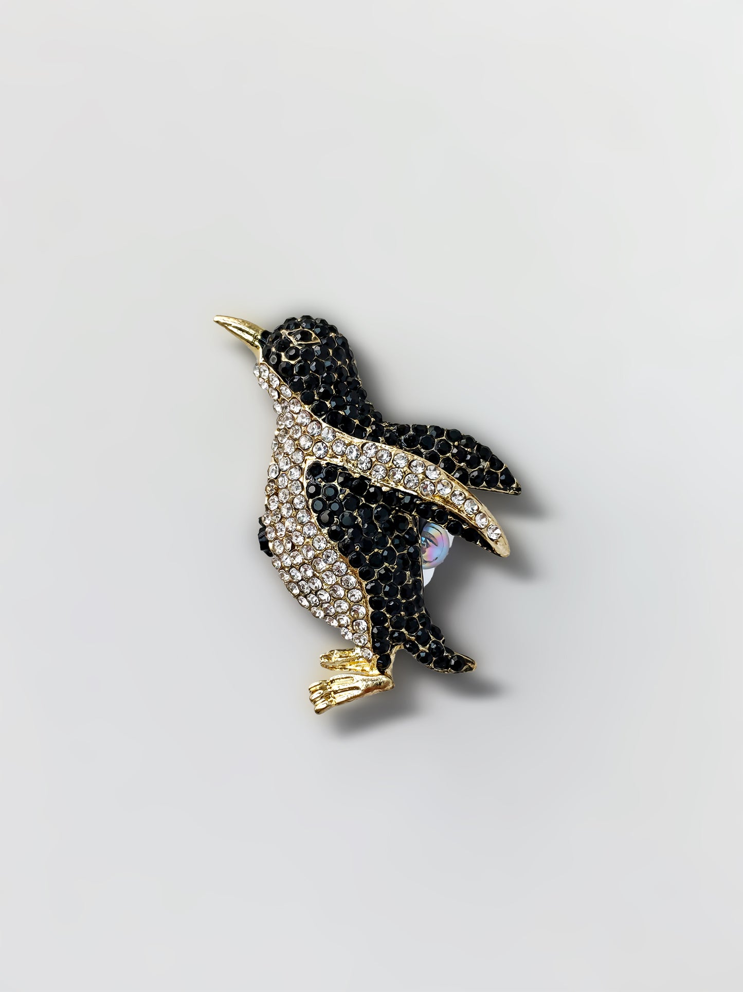 C52083 Metal Diamond-Engraved Penguin, Suitable For Bead Pens, Mobile Phone Pendants, Key Chains And Bags DIY Jewelry Craft Accessories