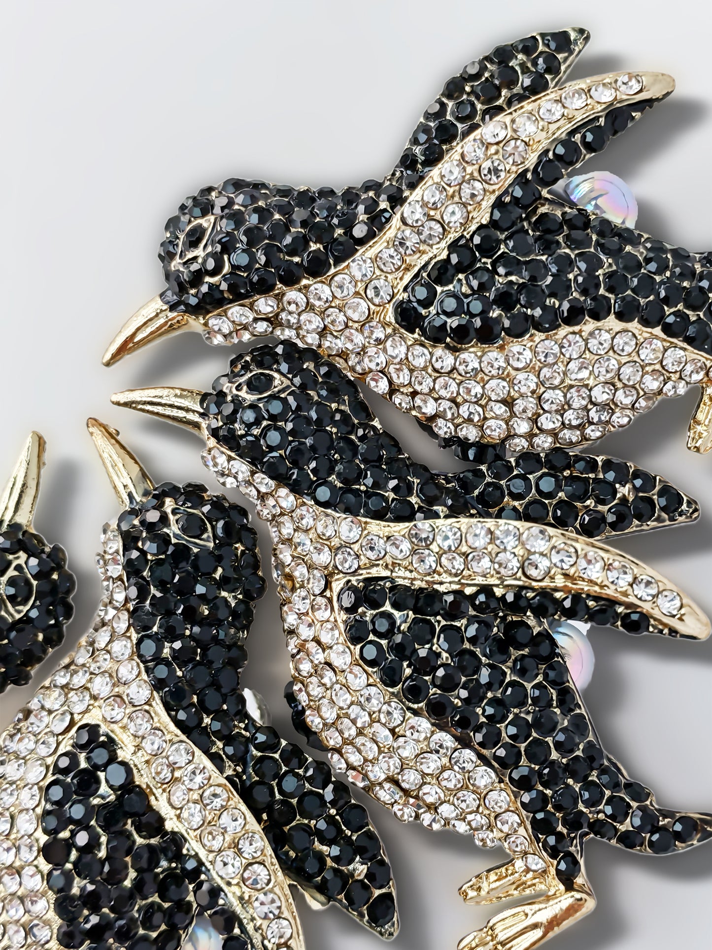C52083 Metal Diamond-Engraved Penguin, Suitable For Bead Pens, Mobile Phone Pendants, Key Chains And Bags DIY Jewelry Craft Accessories
