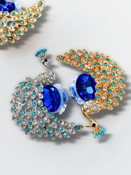 C52084 Metal Diamond Engraved Peacock, Suitable For Bead Pens, Mobile Phone Pendants, Key Chains And Bags DIY Jewelry Craft Accessories