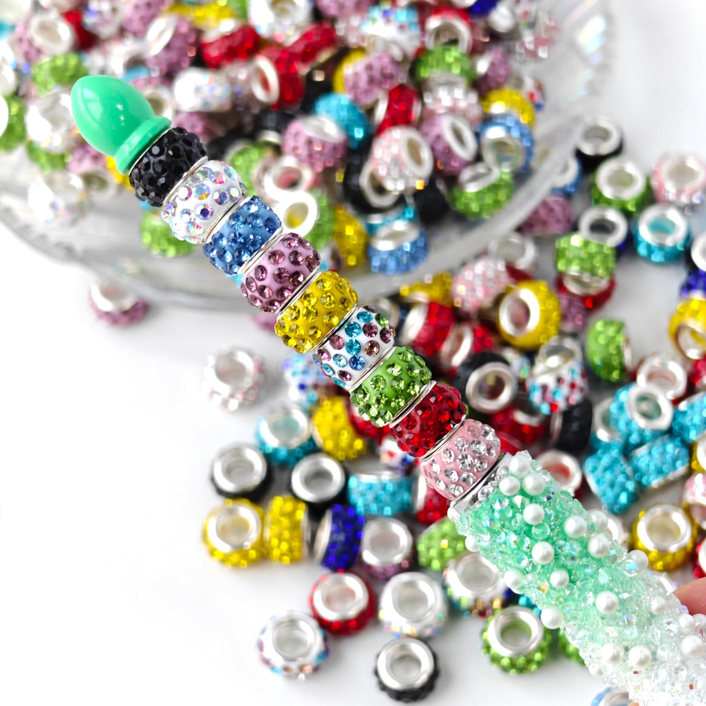 AA0129 Mixed-color Fancy Beads For Jewelry Making DIY Keychain Pen Gifts Accessories Girly Style Couple Bracelet Mobile Phone Chain Handmade Supplies，Diy Pens, Phonechains,Keychain