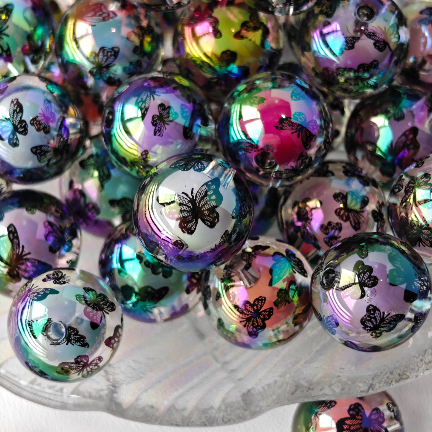 AA0130 Butterfly-patterned Acrylic Beads, For DIY Jewelry Making, Suitable For Bracelets, Necklaces, Phone Straps, Keychains