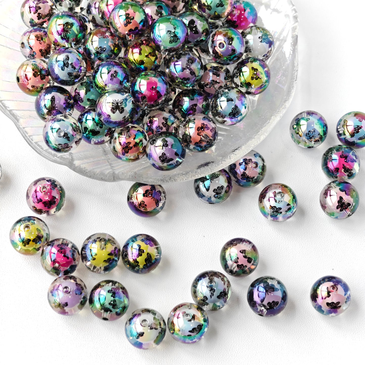 AA0130 Butterfly-patterned Acrylic Beads, For DIY Jewelry Making, Suitable For Bracelets, Necklaces, Phone Straps, Keychains