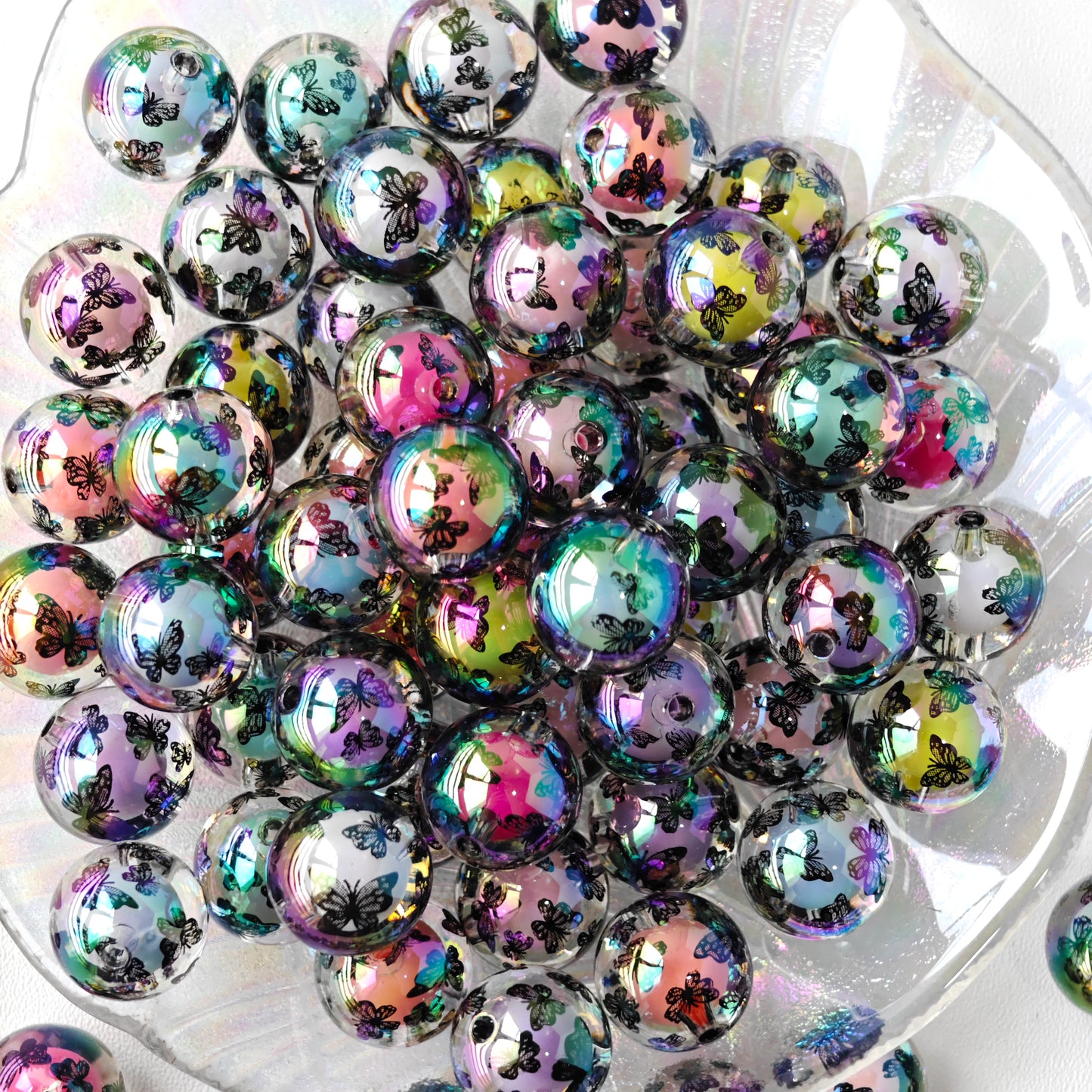 AA0130 Butterfly-patterned Acrylic Beads, For DIY Jewelry Making, Suitable For Bracelets, Necklaces, Phone Straps, Keychains