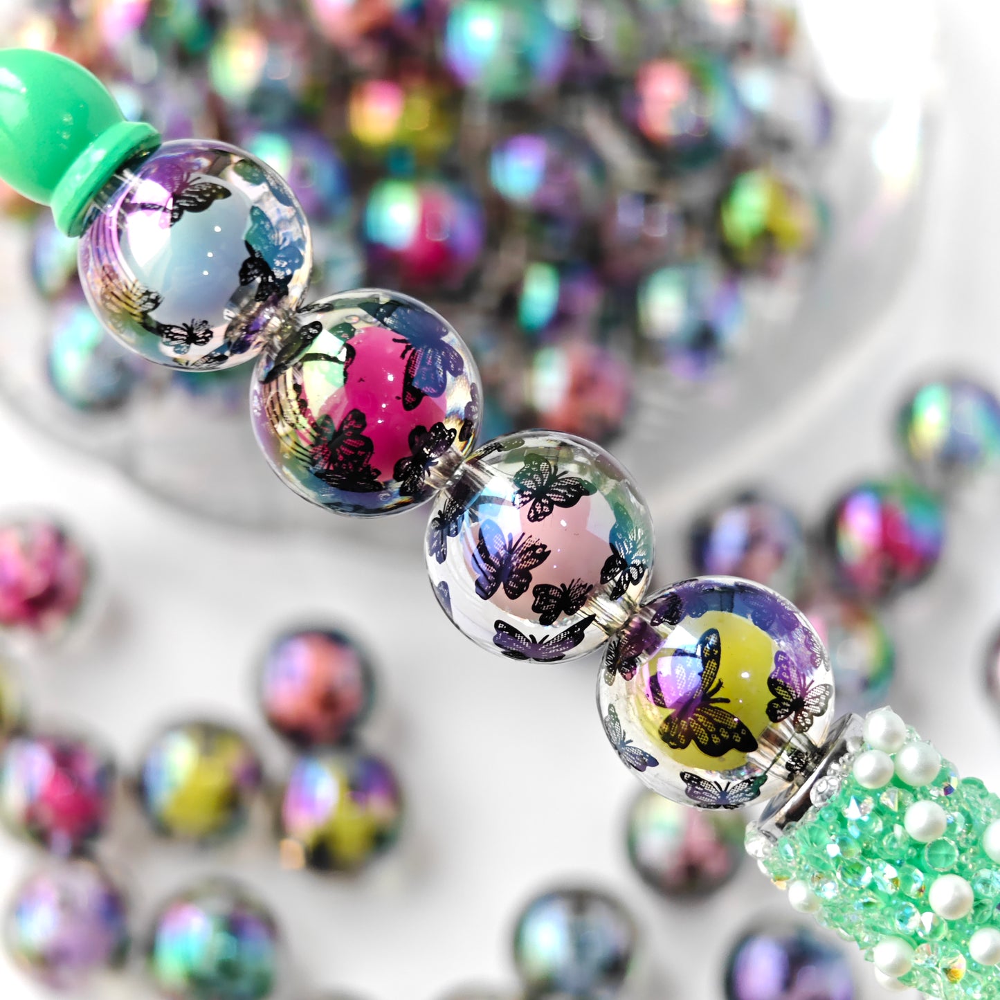 AA0130 Butterfly-patterned Acrylic Beads, For DIY Jewelry Making, Suitable For Bracelets, Necklaces, Phone Straps, Keychains