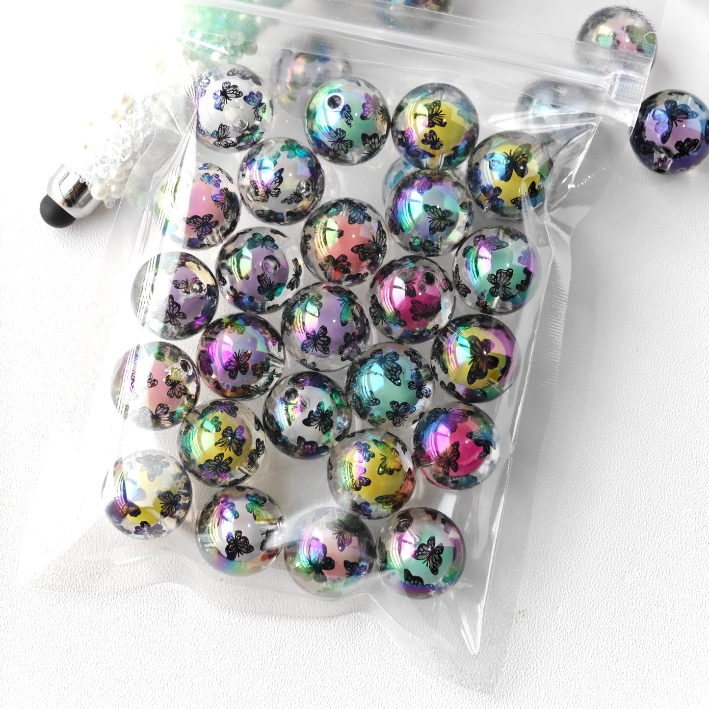AA0130 Butterfly-patterned Acrylic Beads, For DIY Jewelry Making, Suitable For Bracelets, Necklaces, Phone Straps, Keychains