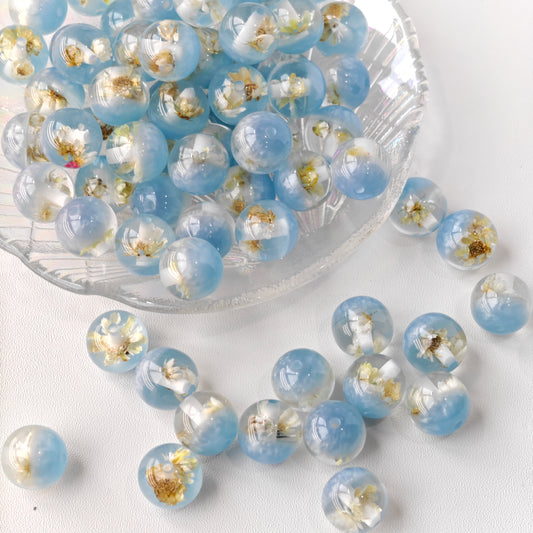 AA0132 Daisy and Microecological Blue Beads, Suitable For DIY Jewelry, Making Necklaces, Keychains, Phonechains, Shoes And Watch Accessories
