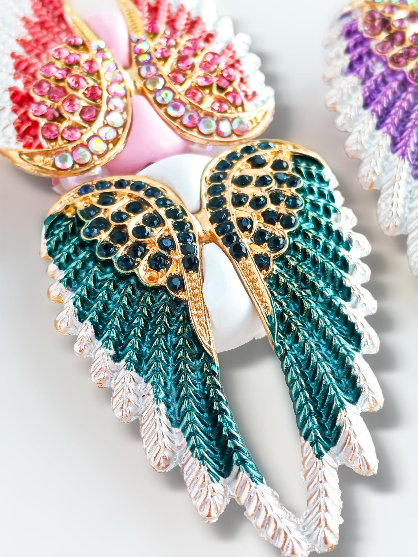 C52085 Diamond-Encrusted Angel Wings Suitable For DIY Bracelet, Necklace, Keychain, Durable Jewelry Making Supplies, DIY Pens, Phonechains&nbsp;